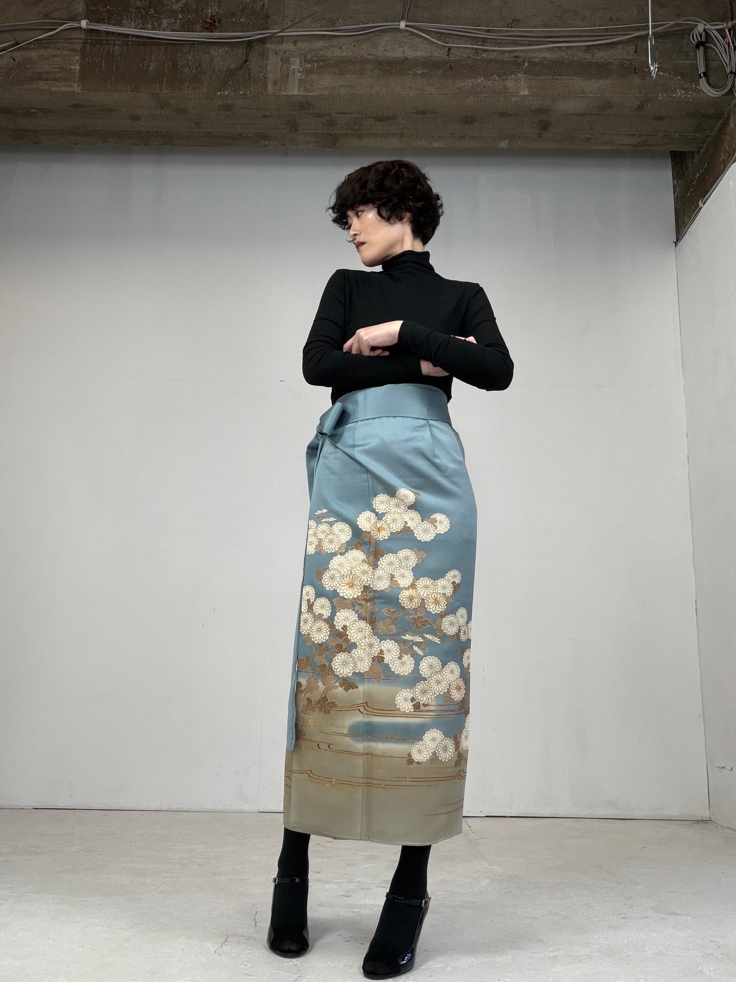 IROTOME SKIRT UPCYCLED FROM JAPANESE KIMONO "105"