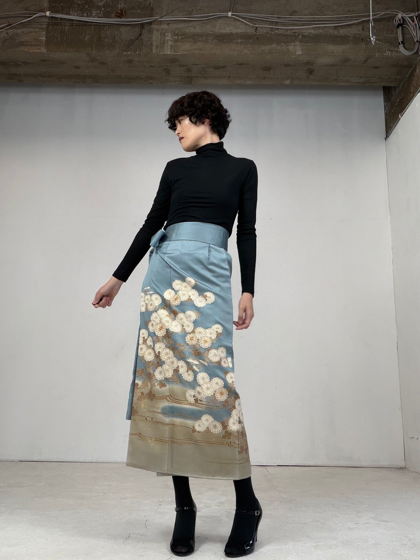 IROTOME SKIRT UPCYCLED FROM JAPANESE KIMONO "105"