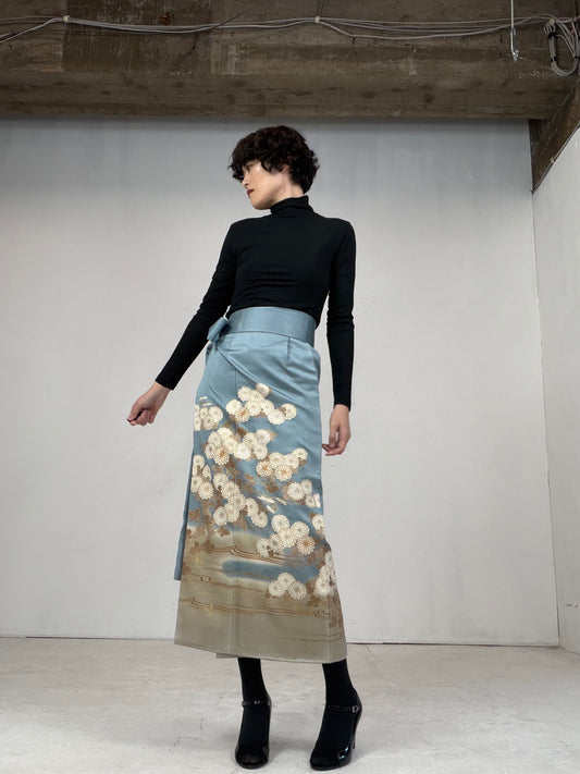 IROTOME SKIRT UPCYCLED FROM JAPANESE KIMONO "105"