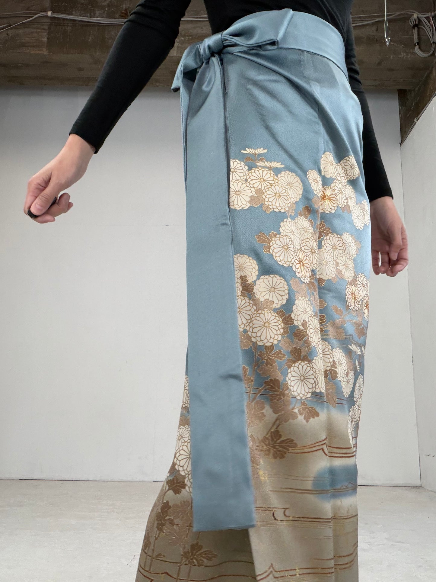 IROTOME SKIRT UPCYCLED FROM JAPANESE KIMONO "105"