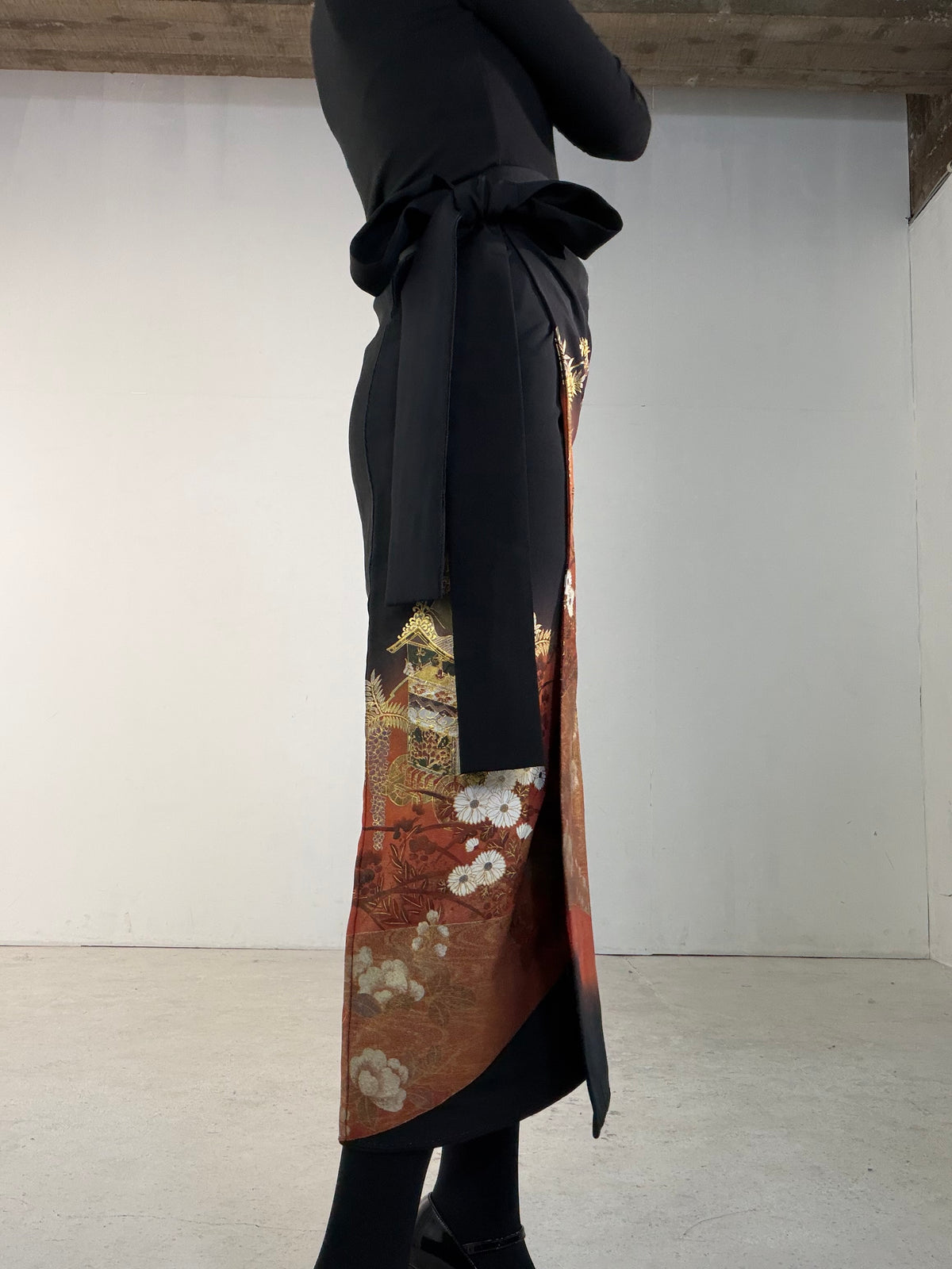 EDO-ZUMA SKIRT UPCYCLED FROM JAPANESE KIMONO "EDO068"