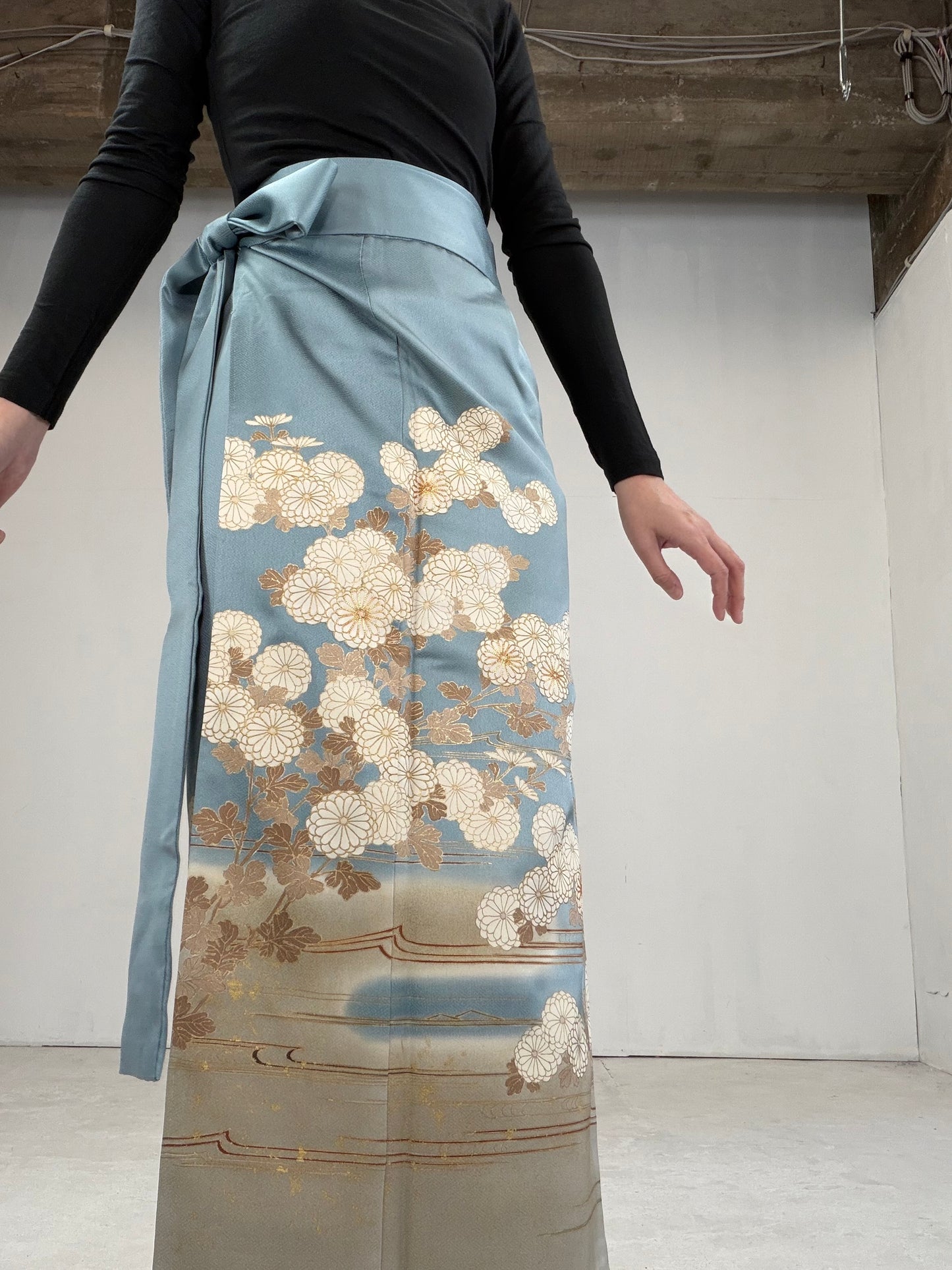 IROTOME SKIRT UPCYCLED FROM JAPANESE KIMONO "105"