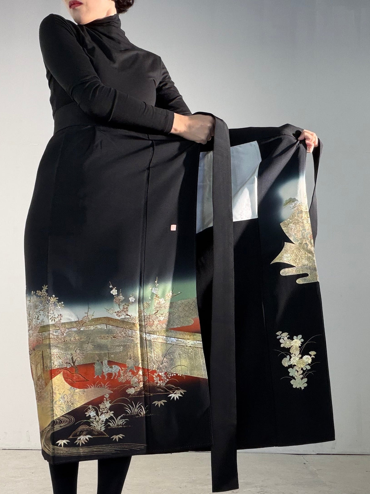 EDO-ZUMA SKIRT UPCYCLED FROM JAPANESE KIMONO "EDO067"