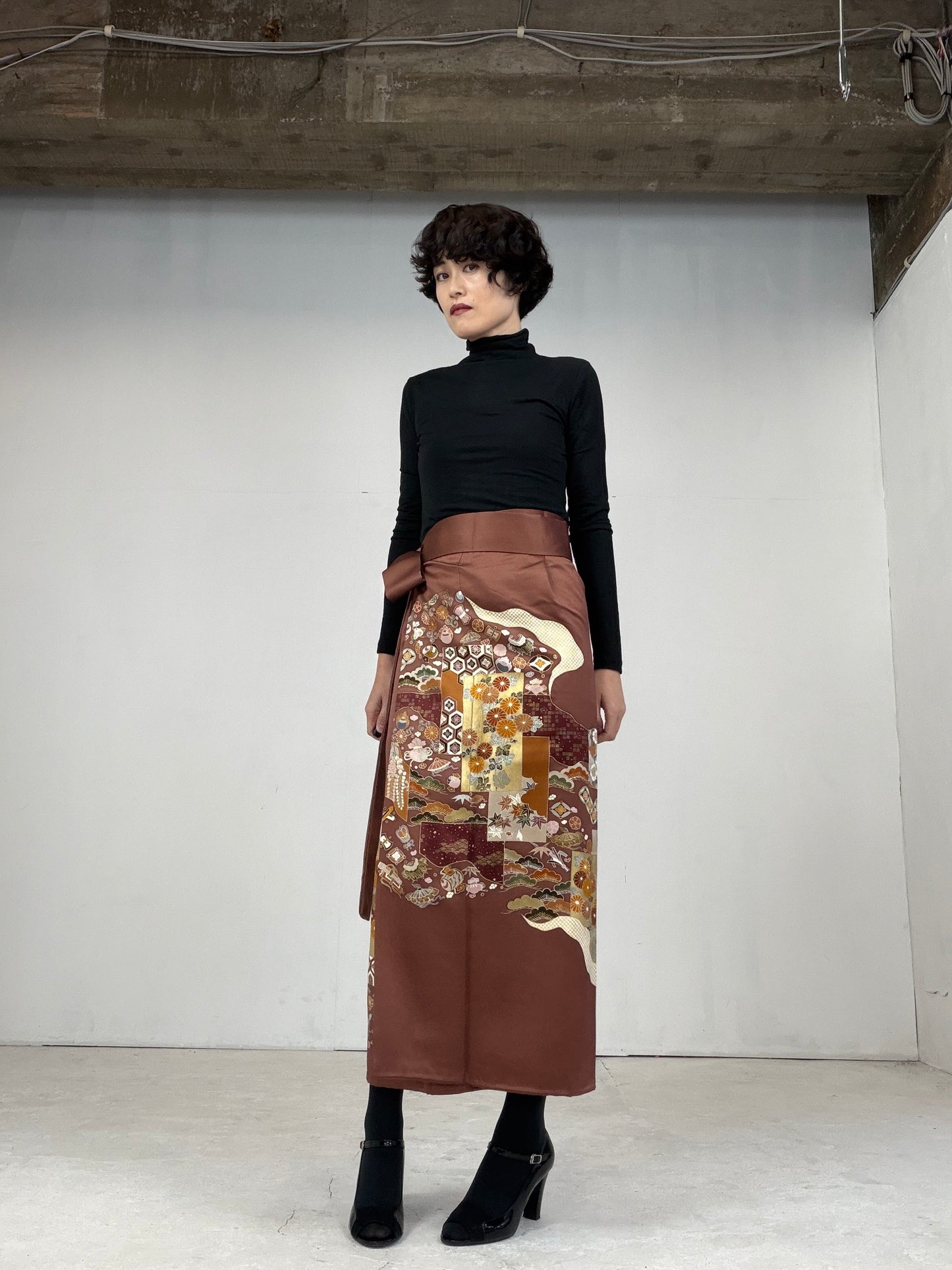 IROTOME SKIRT UPCYCLED FROM JAPANESE KIMONO "104"