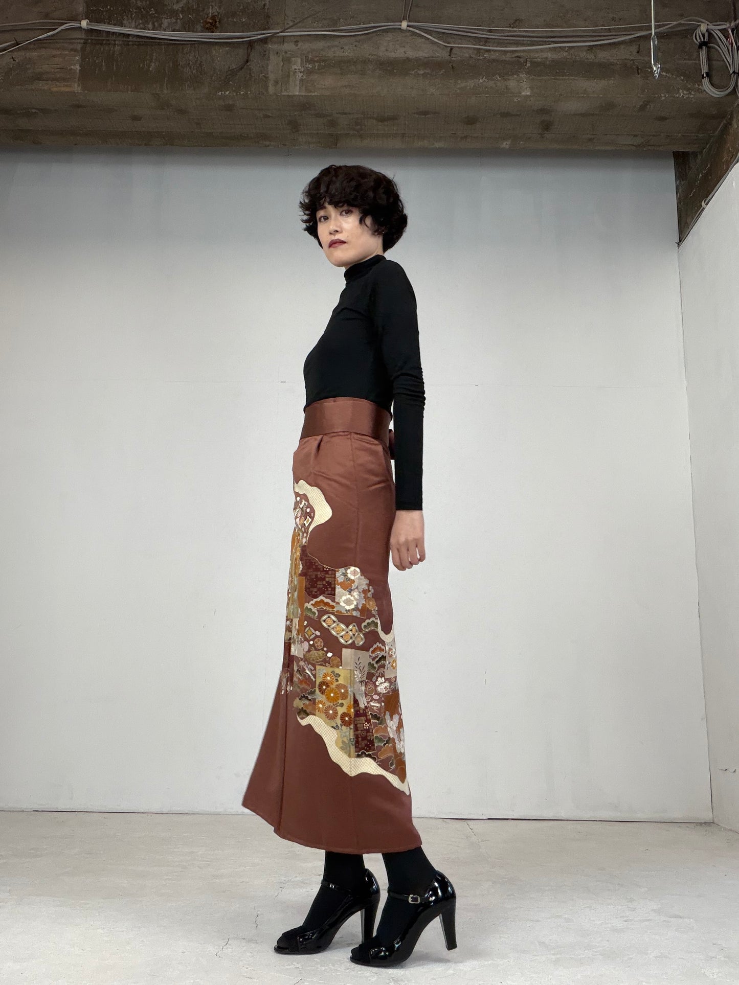 IROTOME SKIRT UPCYCLED FROM JAPANESE KIMONO "104"