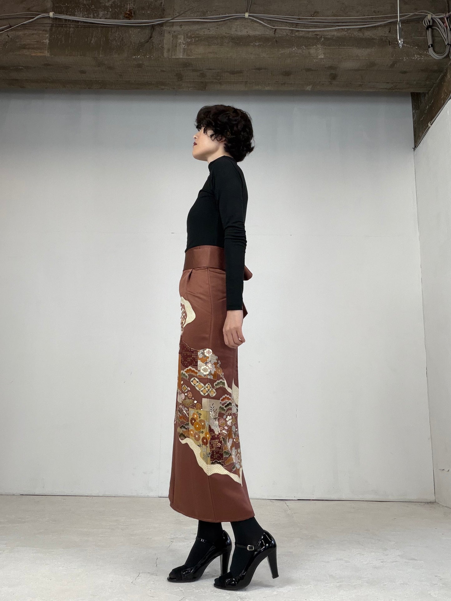 IROTOME SKIRT UPCYCLED FROM JAPANESE KIMONO "104"