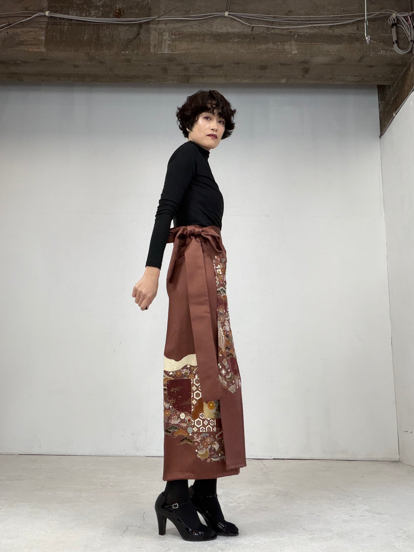 IROTOME SKIRT UPCYCLED FROM JAPANESE KIMONO "104"