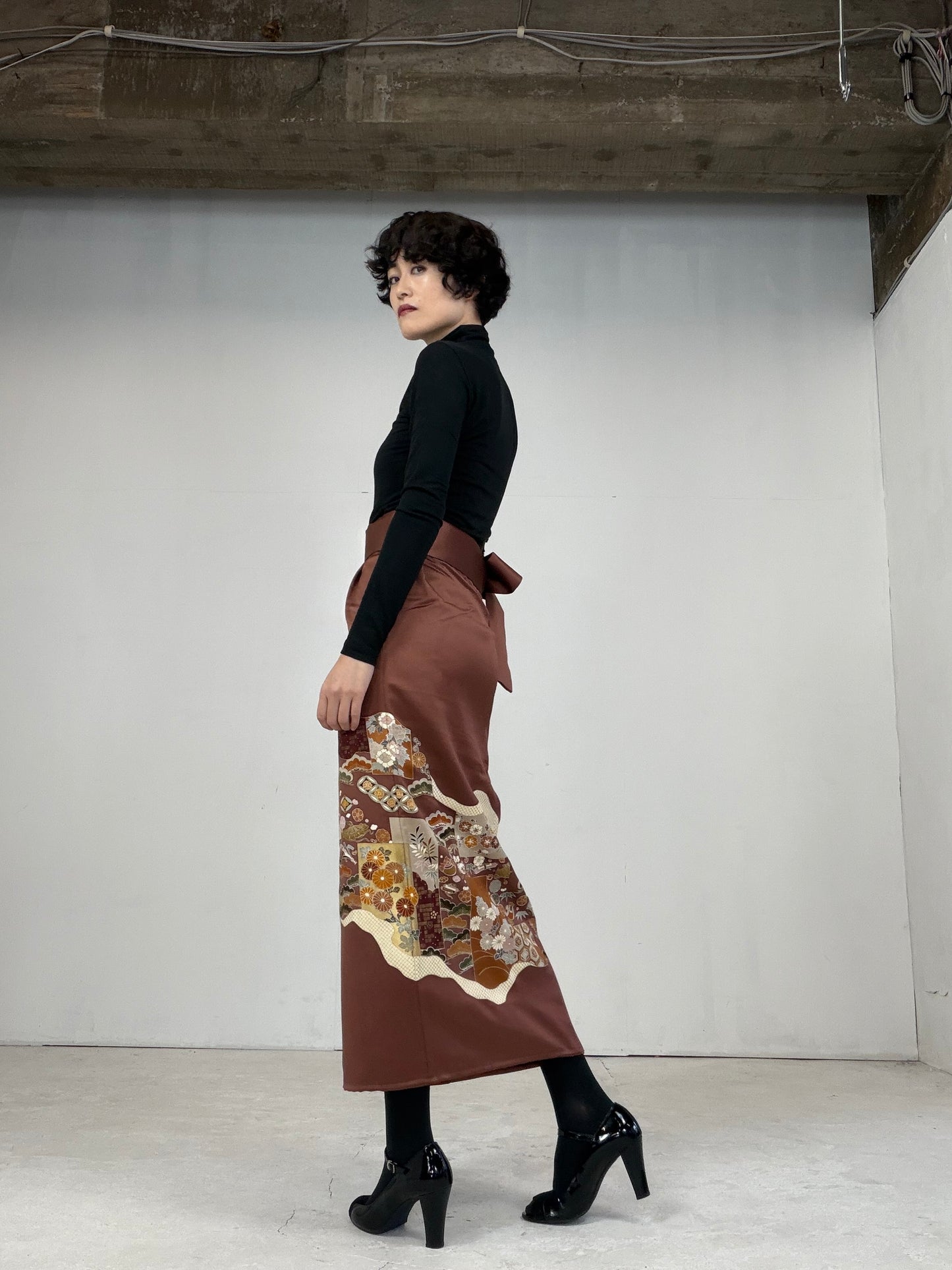 IROTOME SKIRT UPCYCLED FROM JAPANESE KIMONO "104"