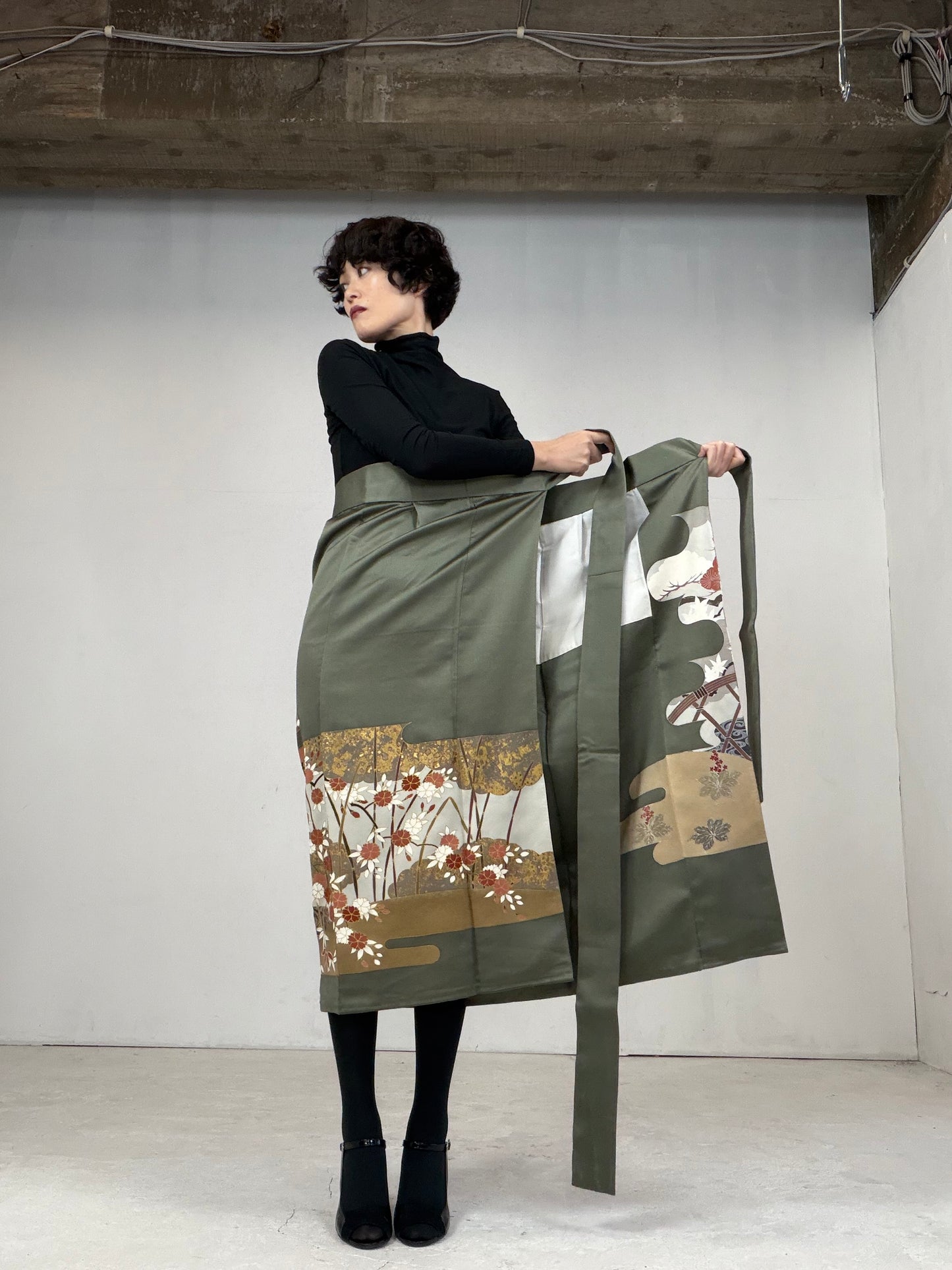 IROTOME SKIRT UPCYCLED FROM JAPANESE KIMONO "103"