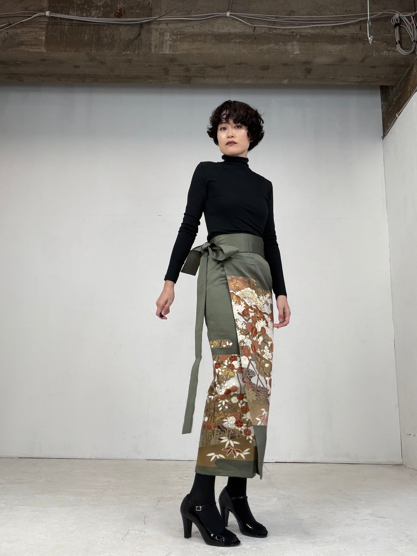 IROTOME SKIRT UPCYCLED FROM JAPANESE KIMONO "103"