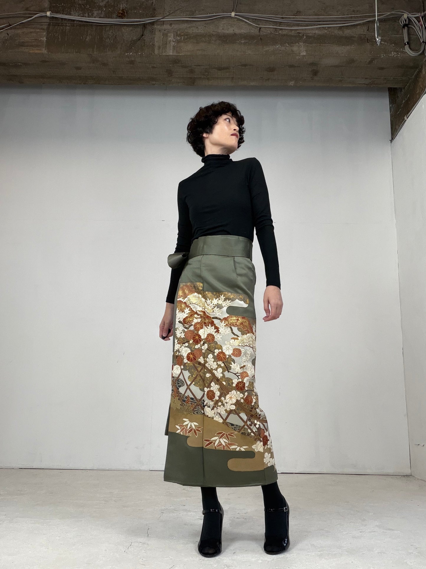 IROTOME SKIRT UPCYCLED FROM JAPANESE KIMONO "103"