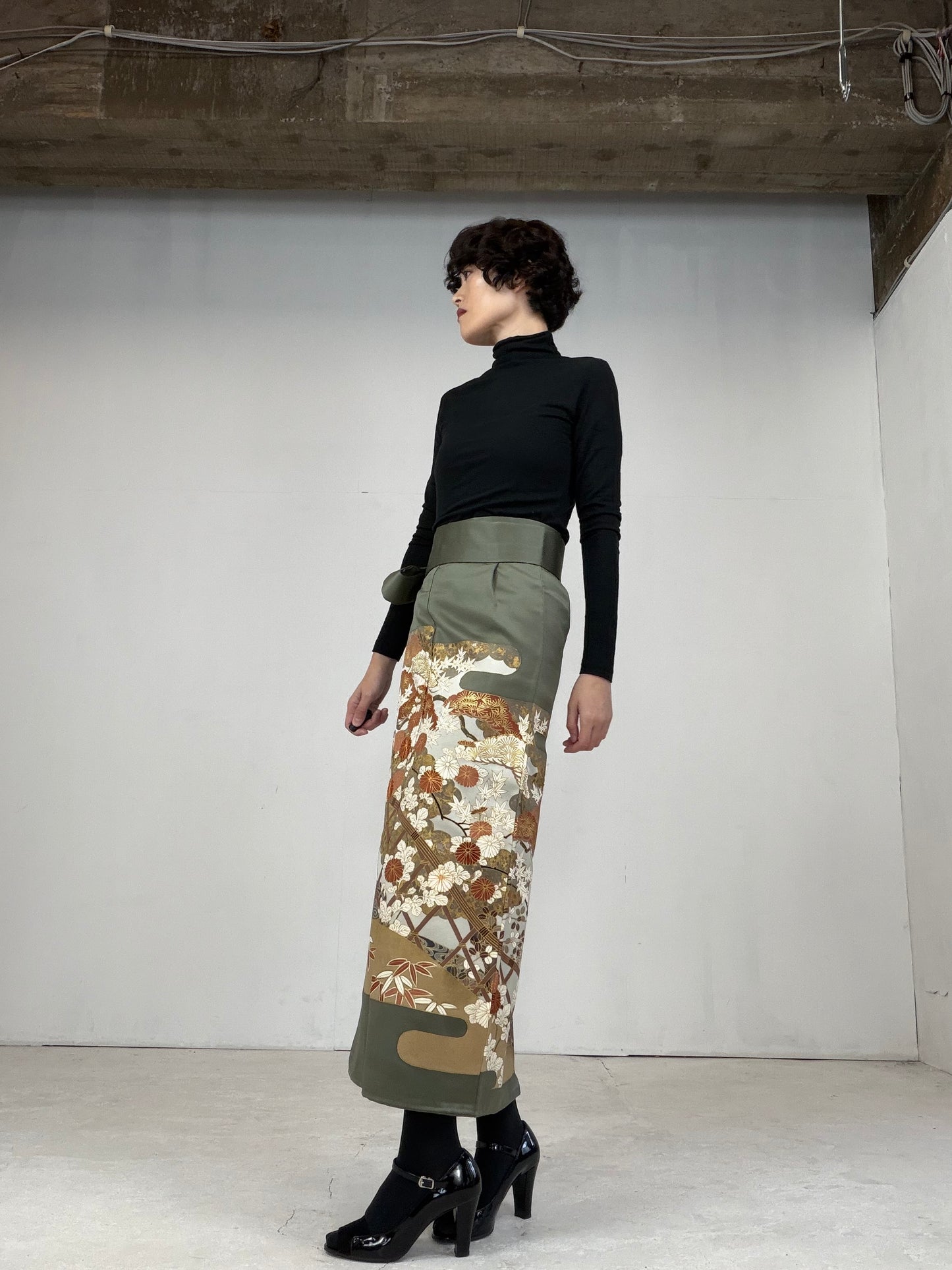 IROTOME SKIRT UPCYCLED FROM JAPANESE KIMONO "103"