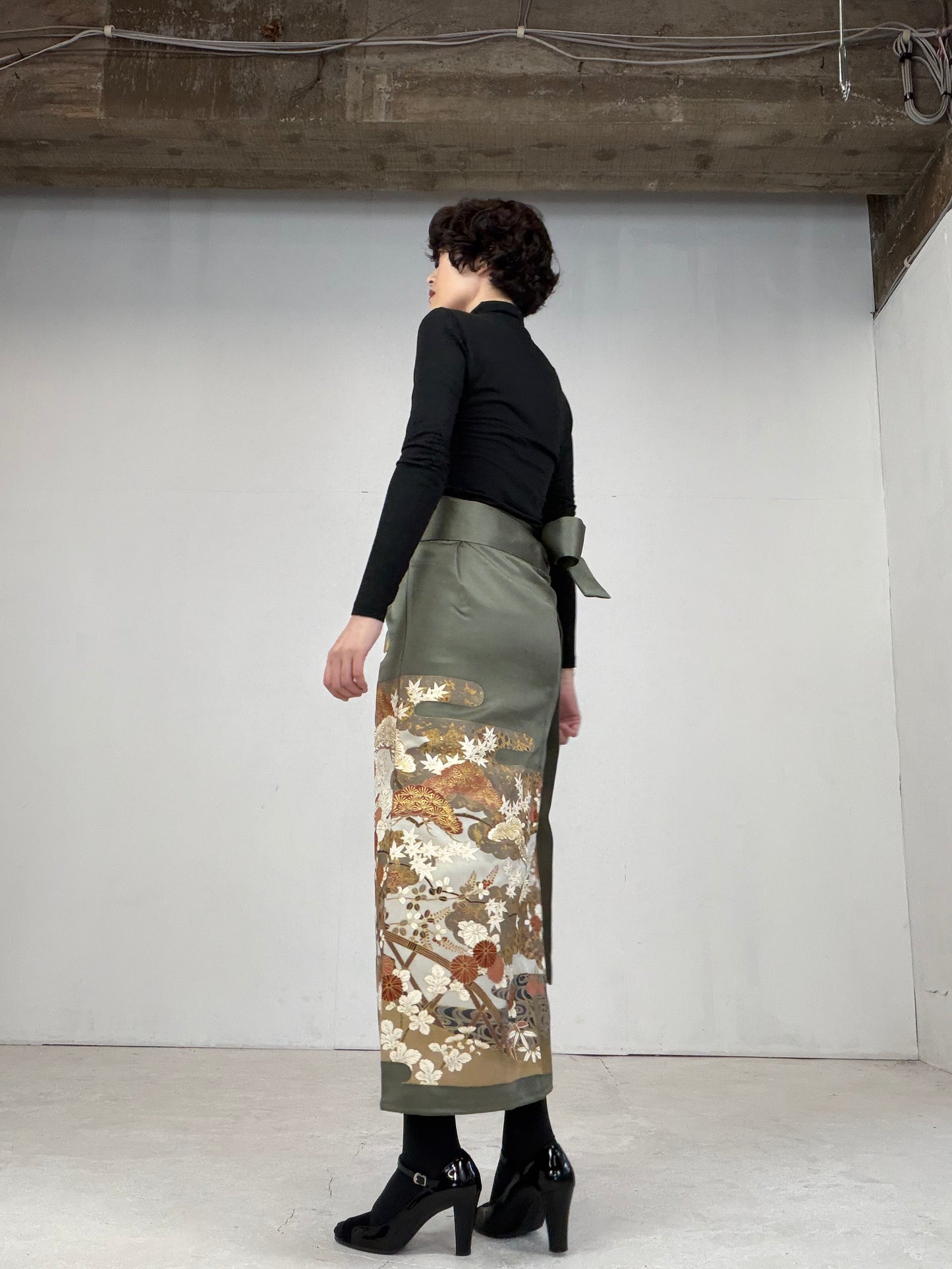 IROTOME SKIRT UPCYCLED FROM JAPANESE KIMONO "103"