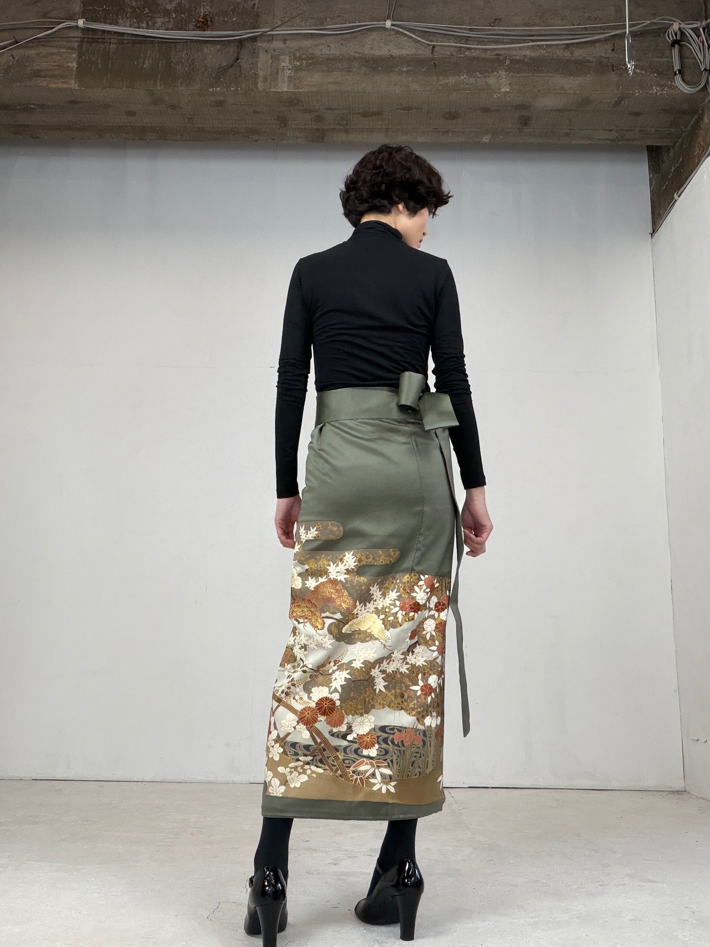 IROTOME SKIRT UPCYCLED FROM JAPANESE KIMONO "103"