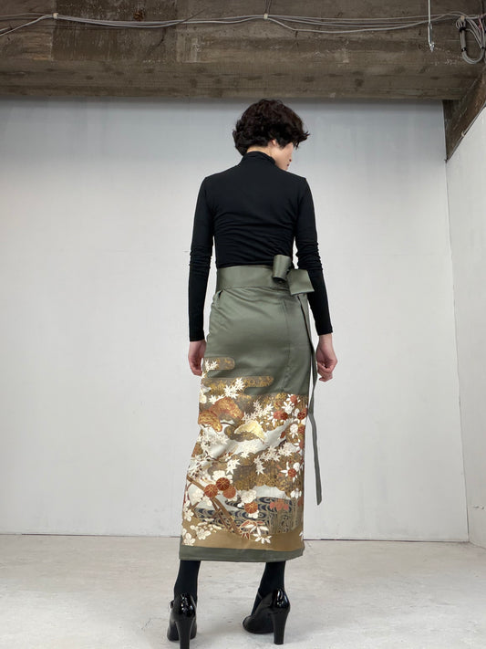IROTOME SKIRT UPCYCLED FROM JAPANESE KIMONO "103"