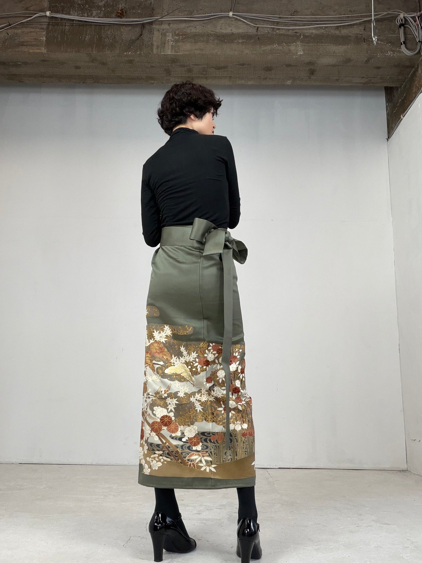 IROTOME SKIRT UPCYCLED FROM JAPANESE KIMONO "103"