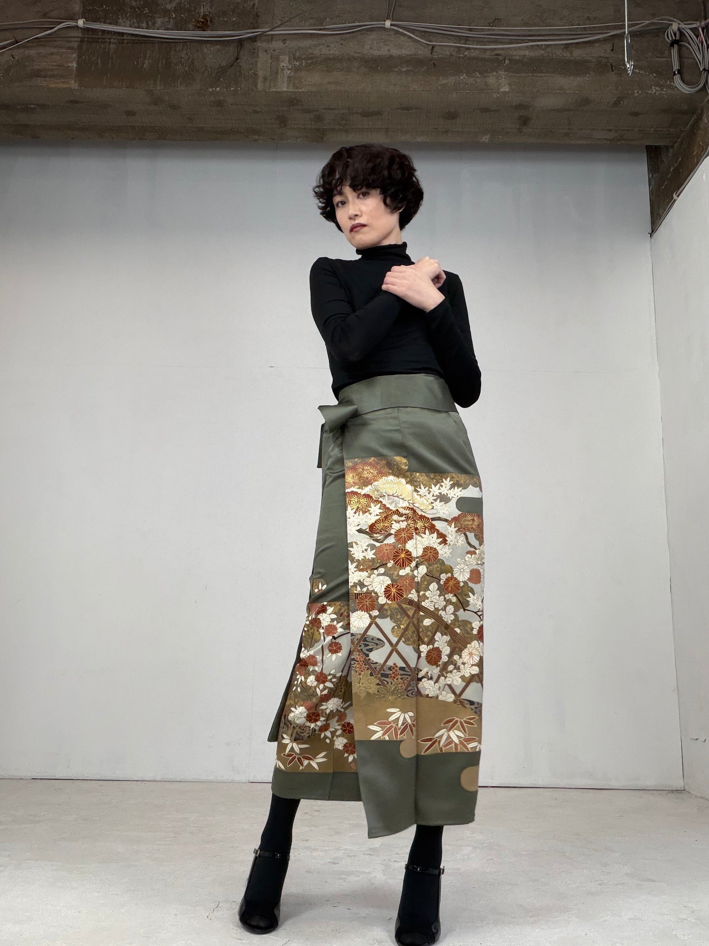 IROTOME SKIRT UPCYCLED FROM JAPANESE KIMONO "103"