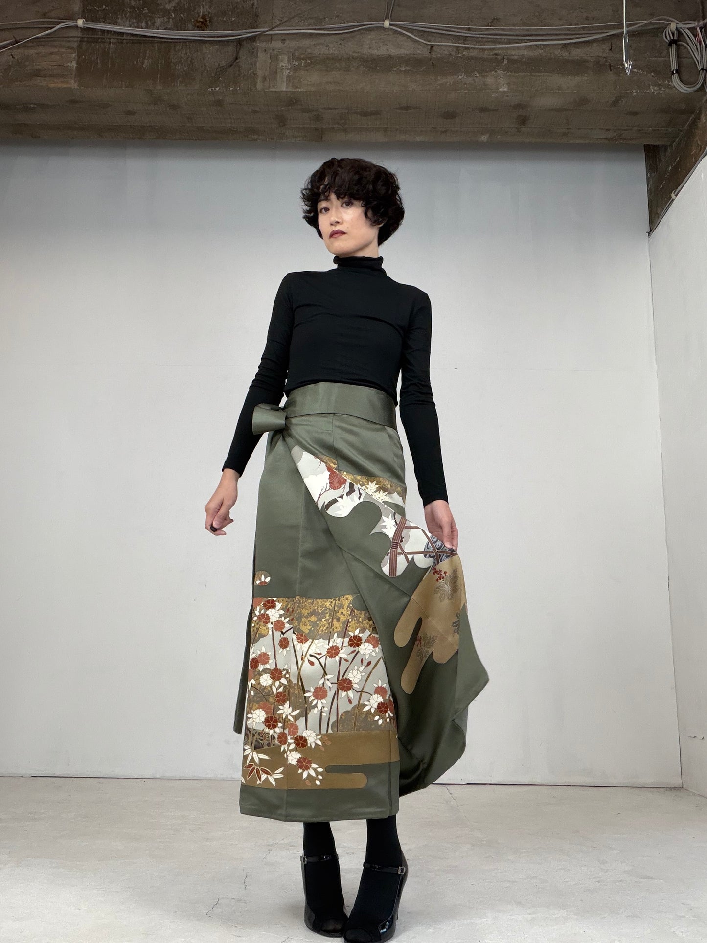 IROTOME SKIRT UPCYCLED FROM JAPANESE KIMONO "103"