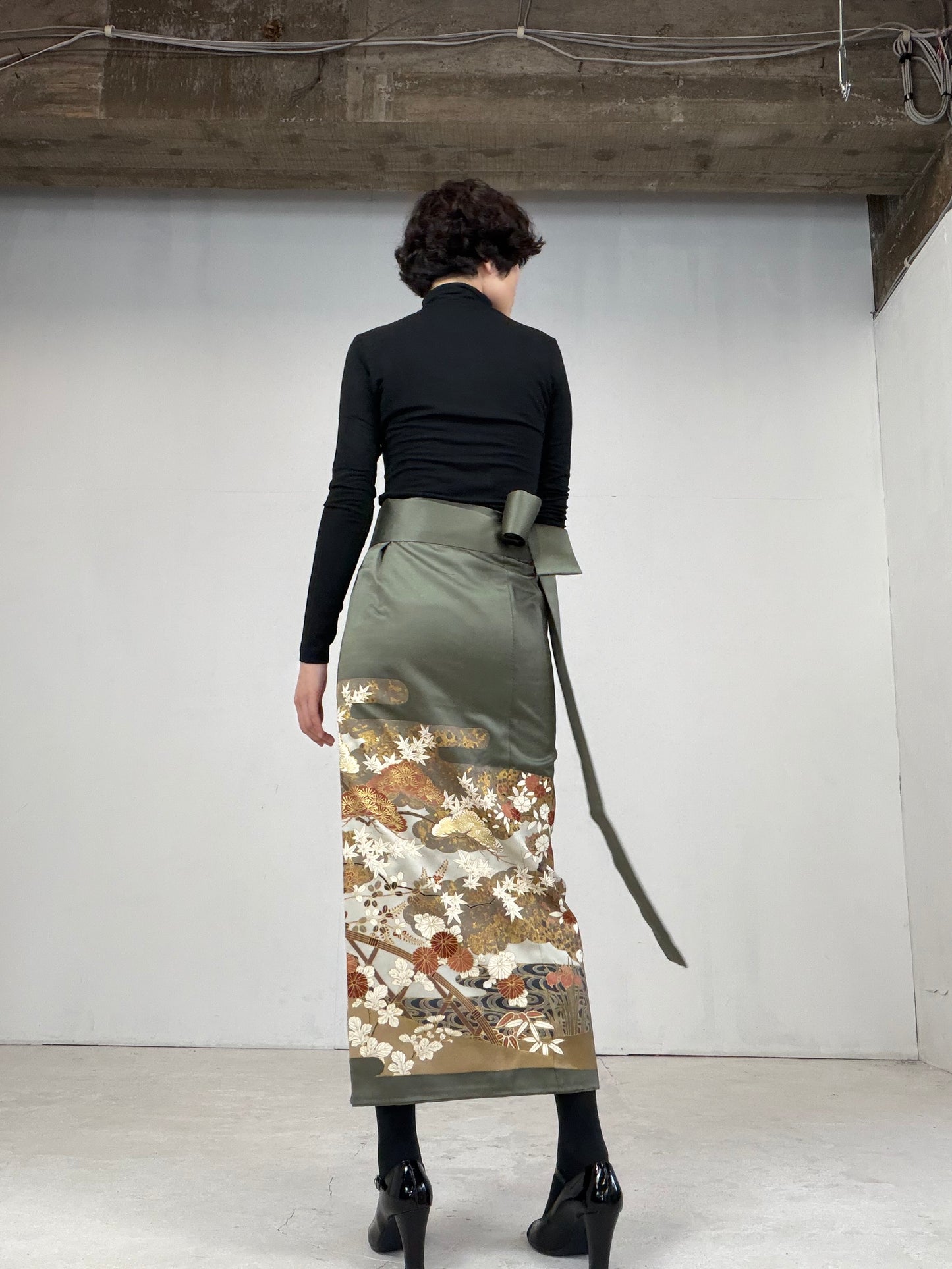 IROTOME SKIRT UPCYCLED FROM JAPANESE KIMONO "103"