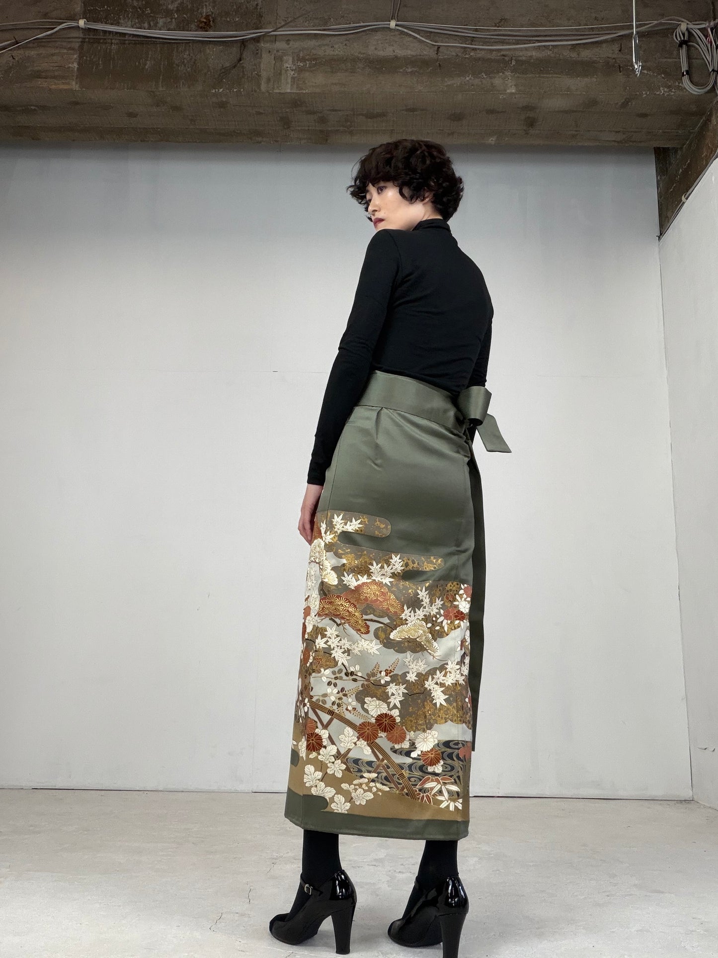 IROTOME SKIRT UPCYCLED FROM JAPANESE KIMONO "103"