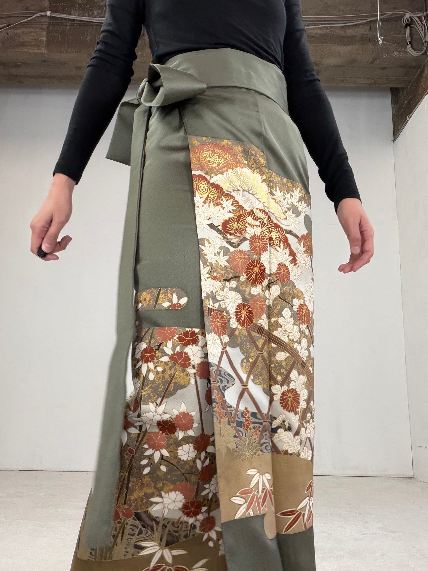IROTOME SKIRT UPCYCLED FROM JAPANESE KIMONO "103"