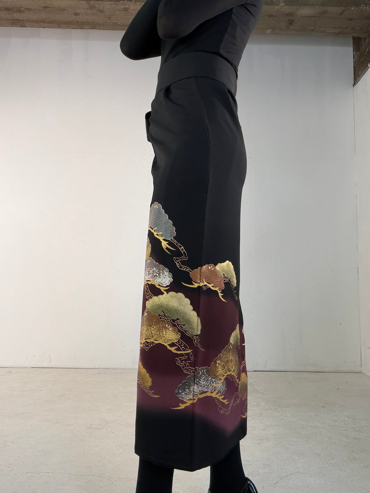 EDO-ZUMA SKIRT UPCYCLED FROM JAPANESE KIMONO "EDO065"
