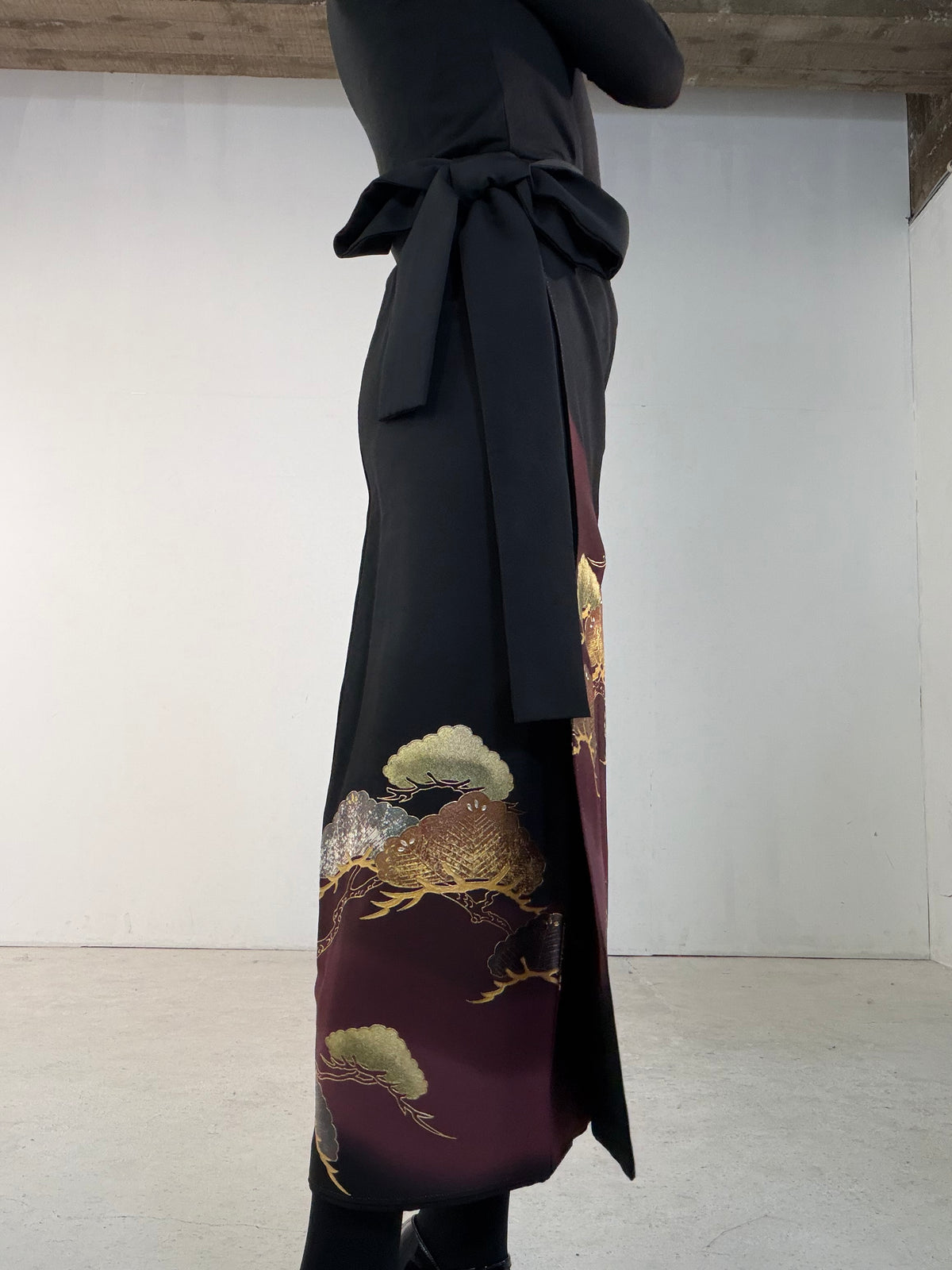 EDO-ZUMA SKIRT UPCYCLED FROM JAPANESE KIMONO "EDO065"