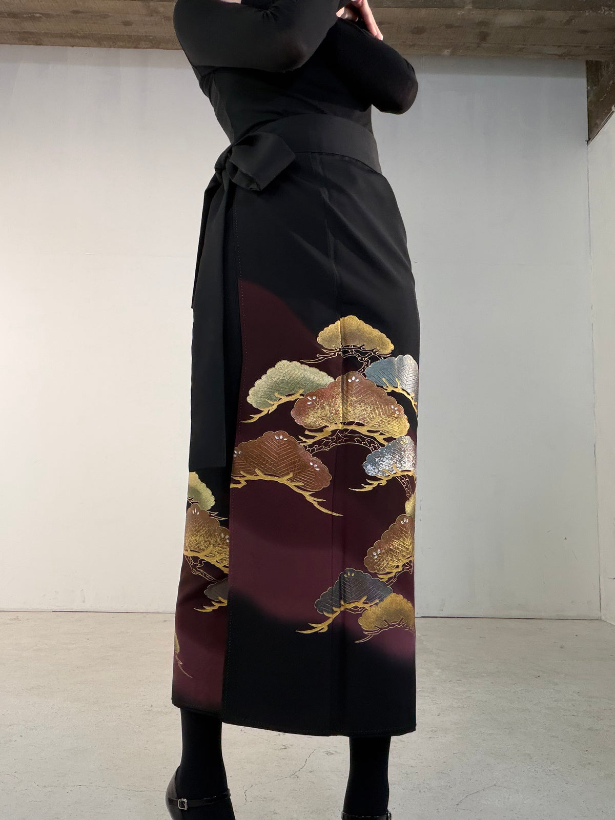 EDO-ZUMA SKIRT UPCYCLED FROM JAPANESE KIMONO "EDO065"