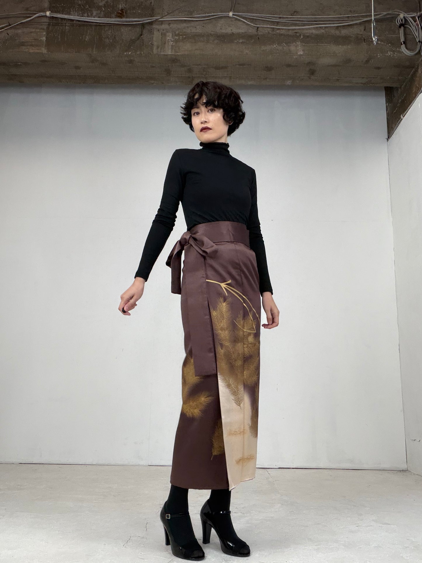 IROTOME SKIRT UPCYCLED FROM JAPANESE KIMONO "101"