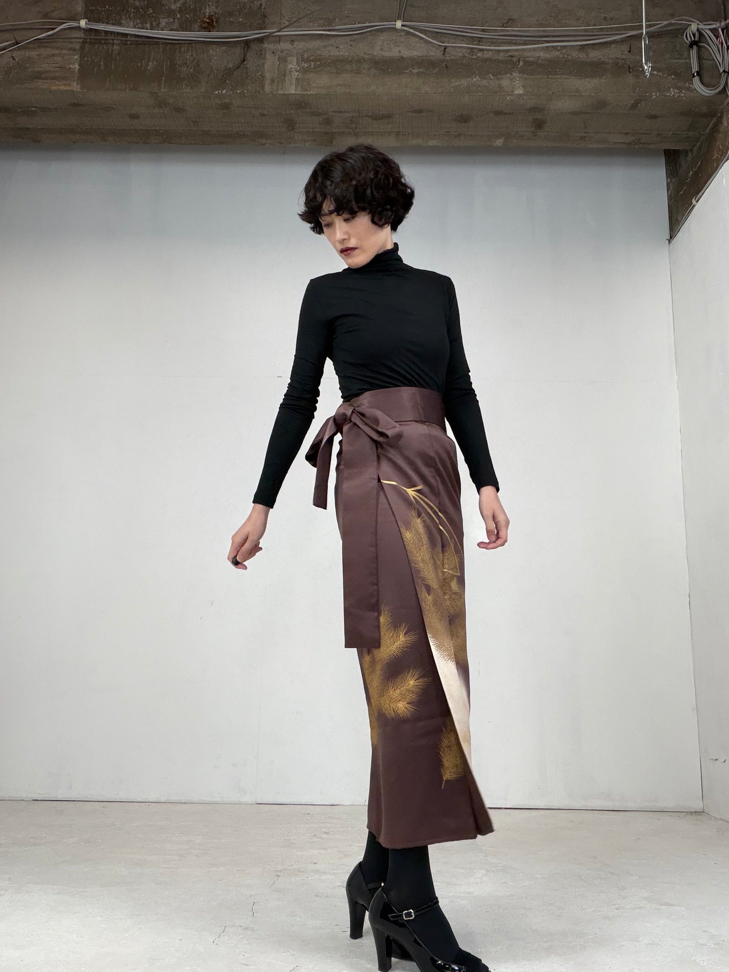 IROTOME SKIRT UPCYCLED FROM JAPANESE KIMONO "101"