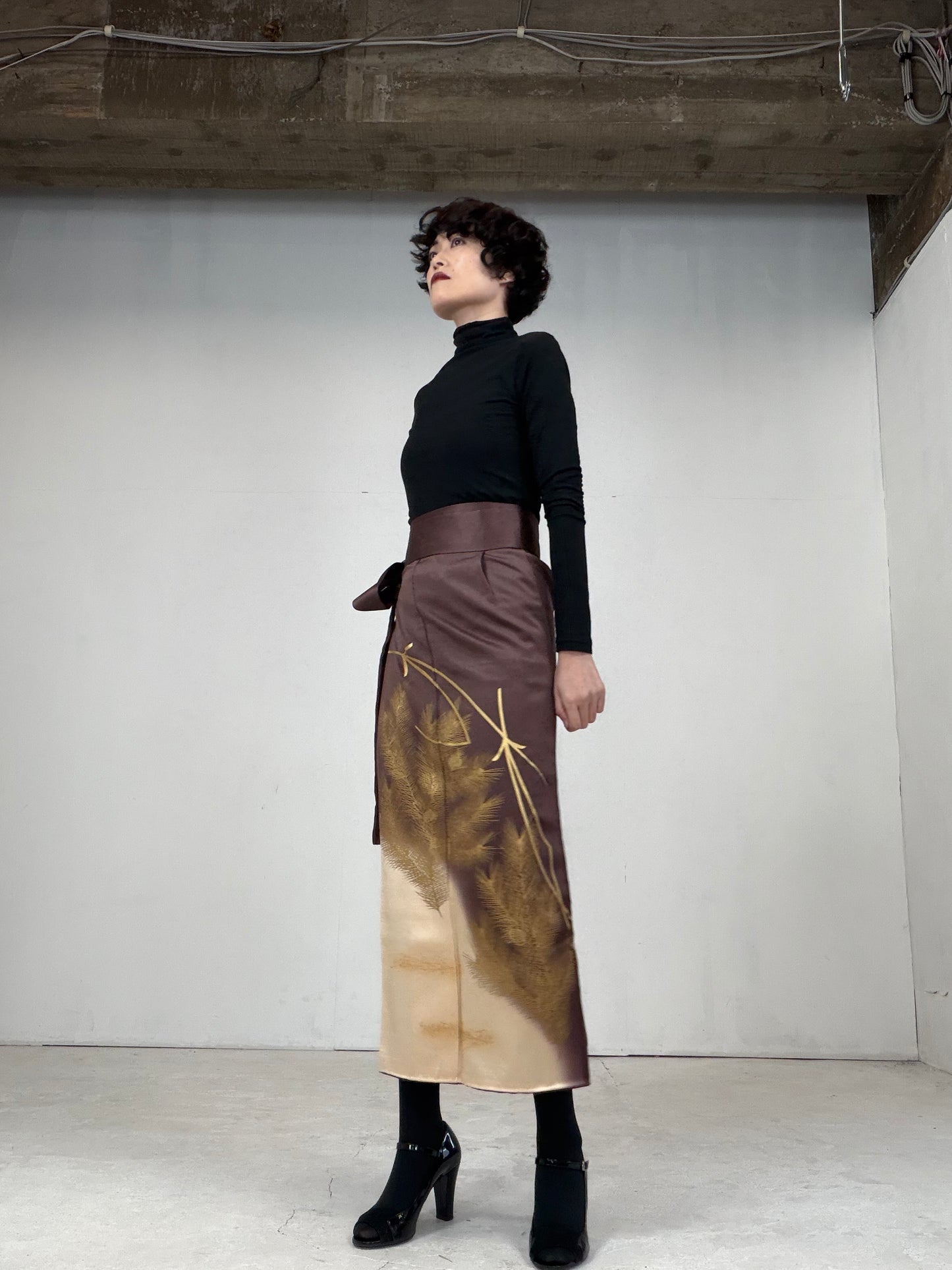 IROTOME SKIRT UPCYCLED FROM JAPANESE KIMONO "101"