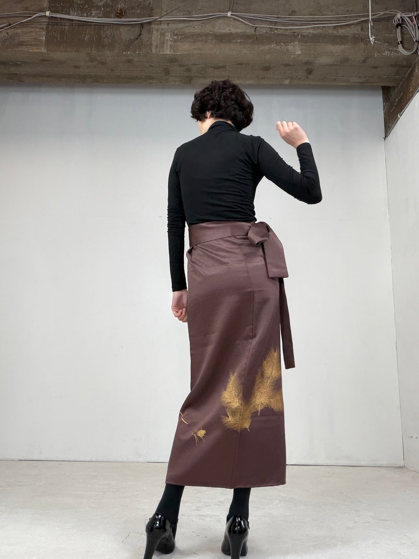 IROTOME SKIRT UPCYCLED FROM JAPANESE KIMONO "101"