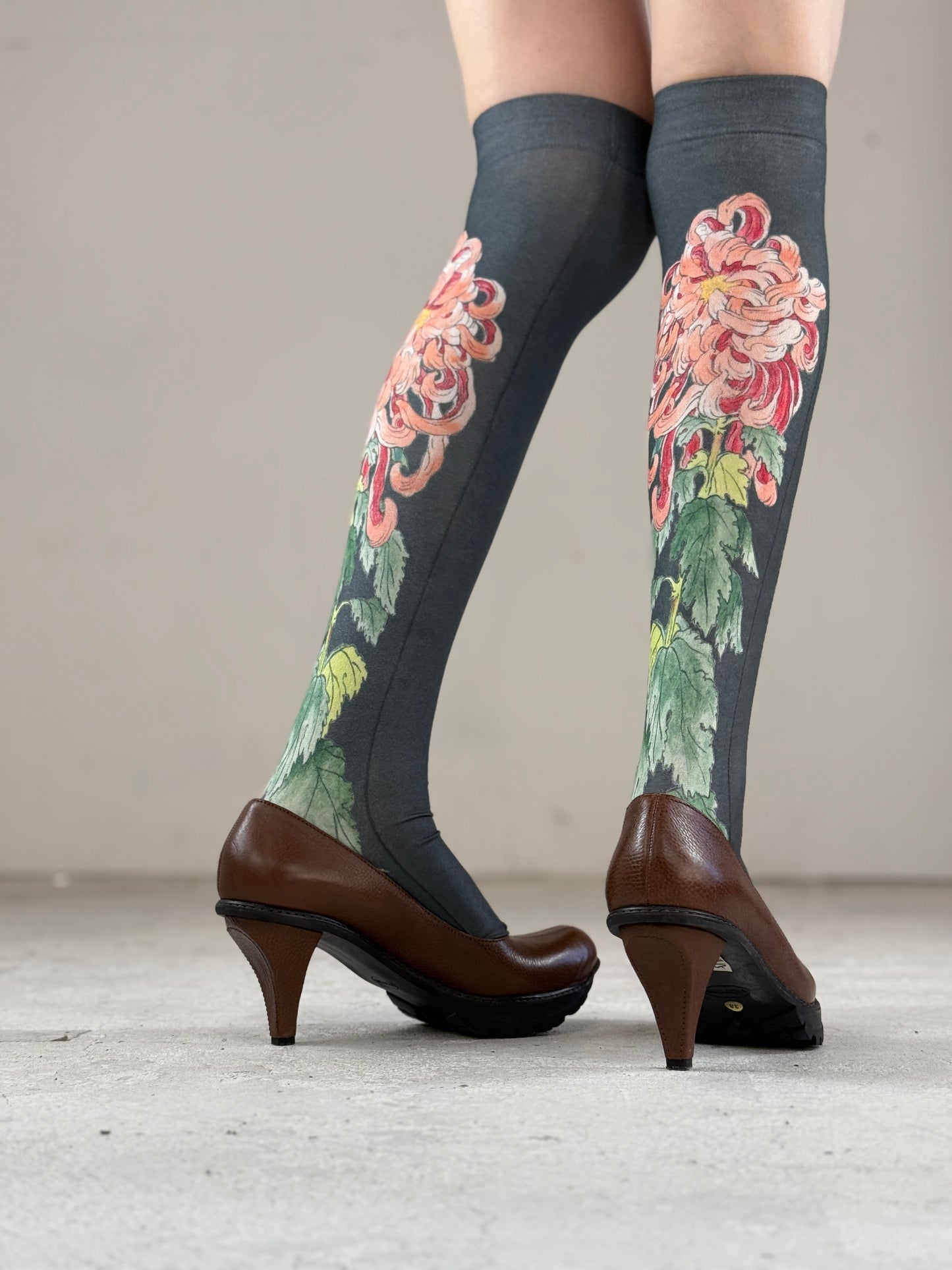 UKIYO-E Over-the-knee socks  / BLACK