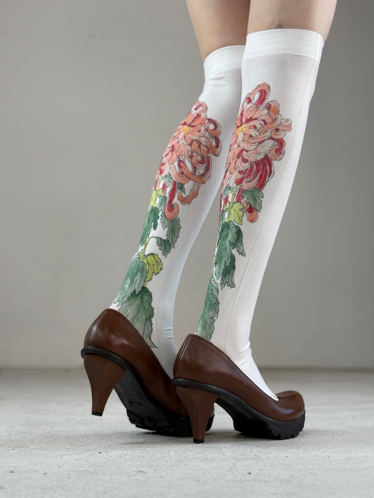 UKIYO-E Over-the-knee socks  / WHITE