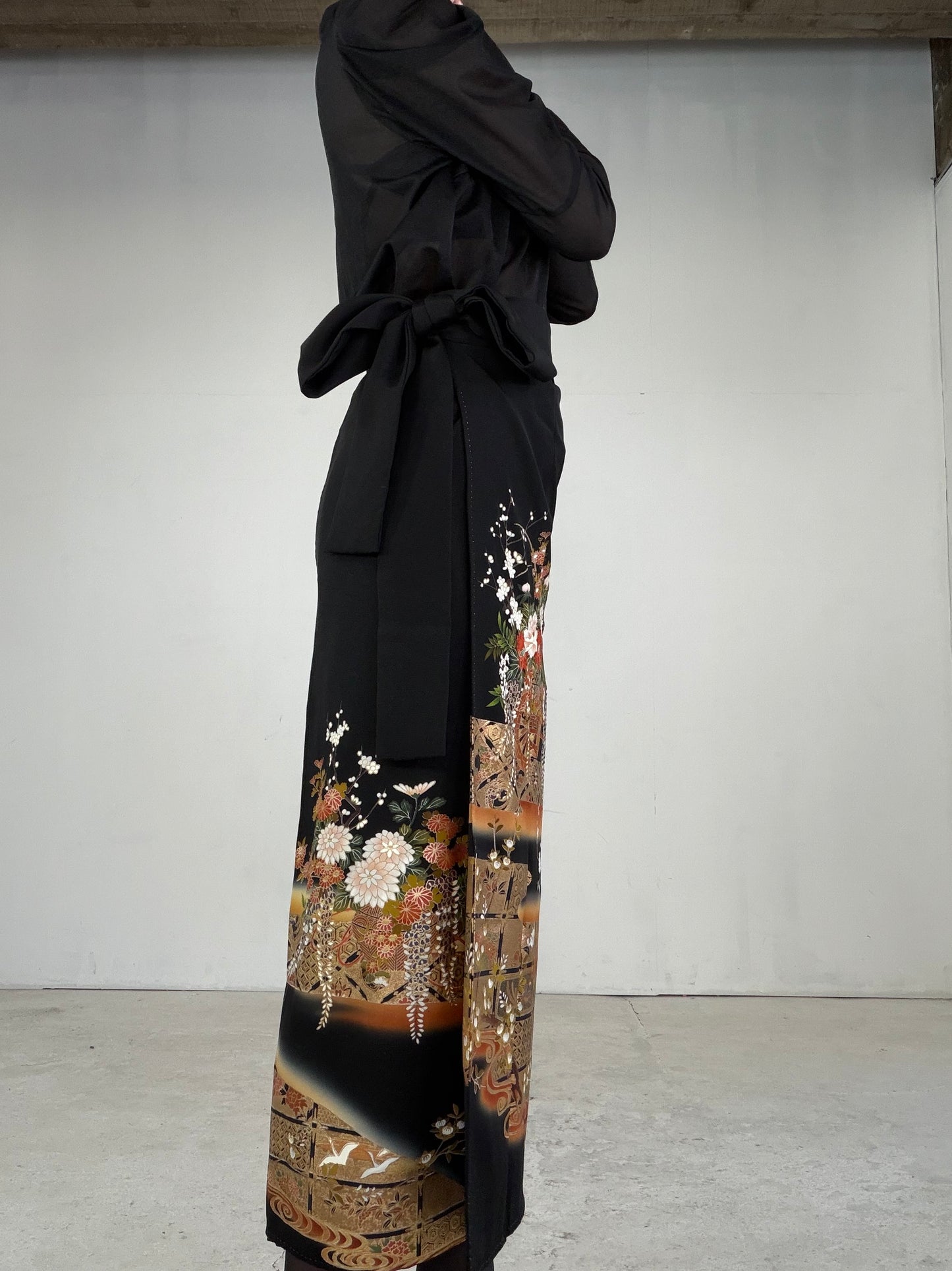 EDO-ZUMA SKIRT UPCYCLED FROM JAPANESE KIMONO "EDO044"