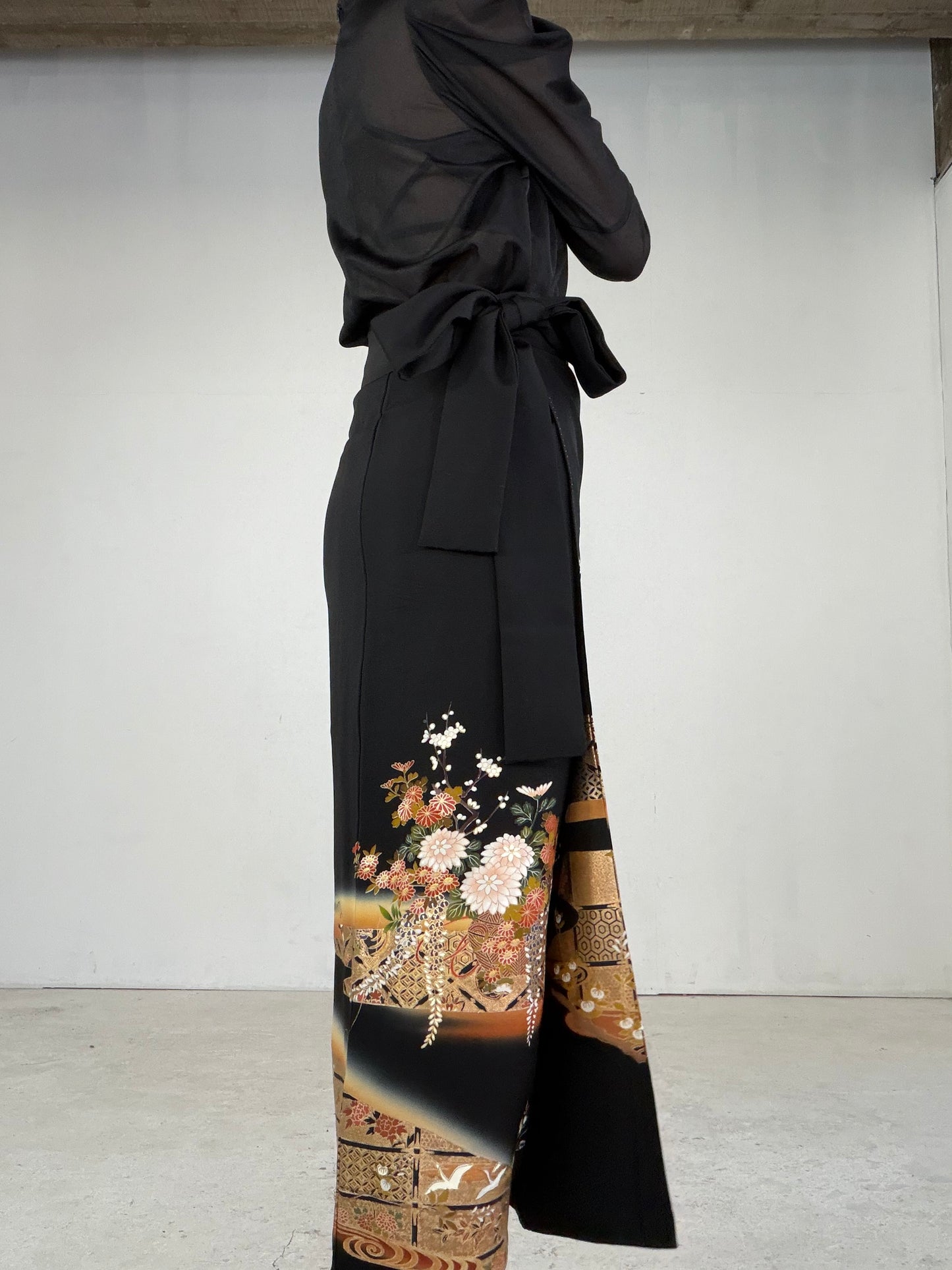 EDO-ZUMA SKIRT UPCYCLED FROM JAPANESE KIMONO "EDO044"