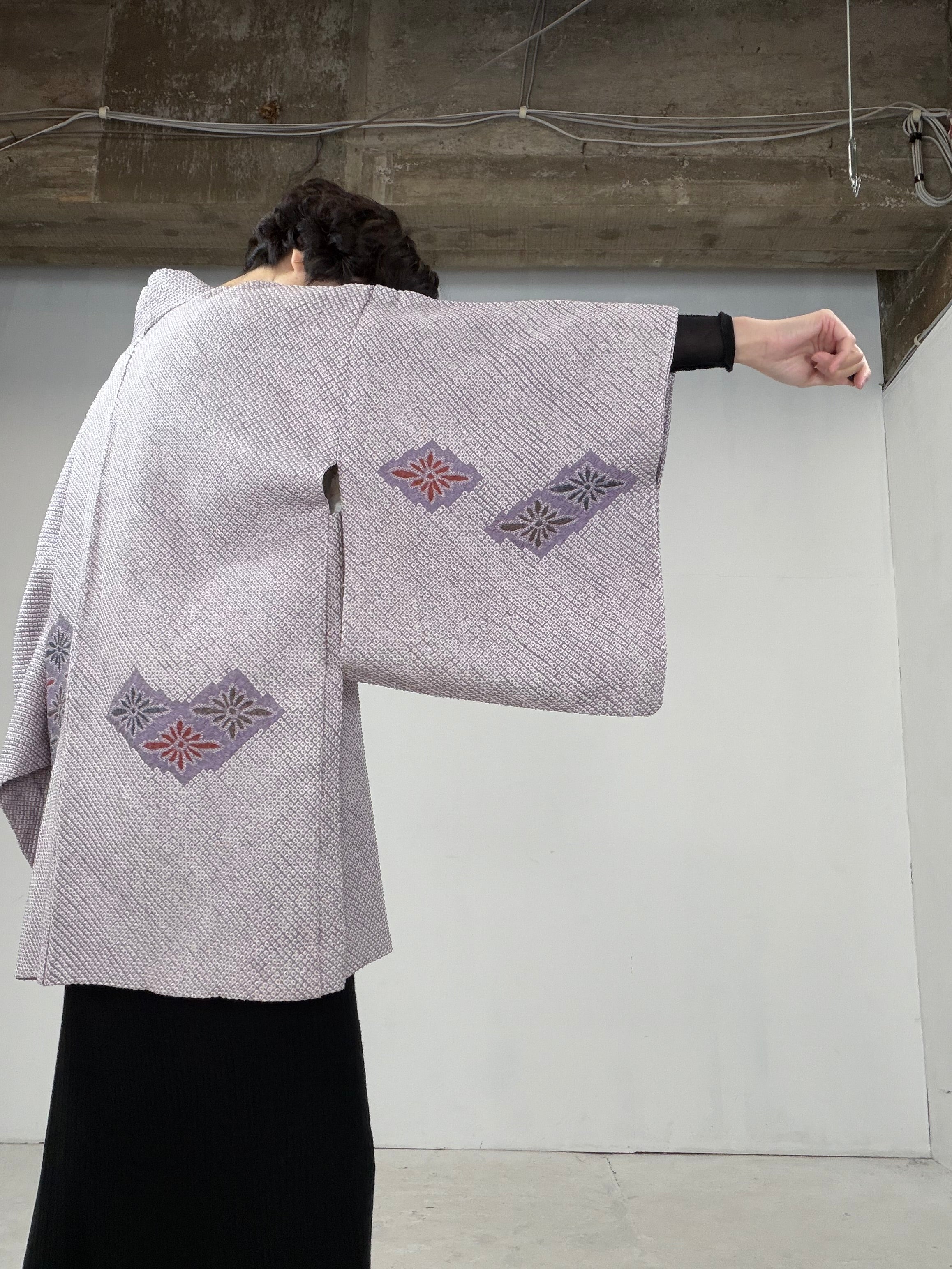 VINTAGE SHIBORI HAORI & MICHIYUKI – MACHIKO KIMONO Japanese