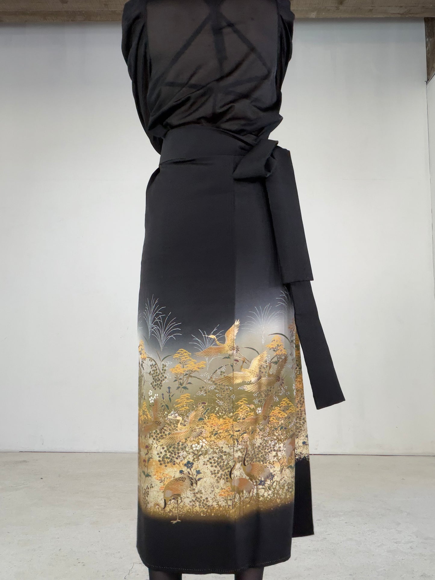 EDO-ZUMA SKIRT UPCYCLED FROM JAPANESE KIMONO "EDO039"