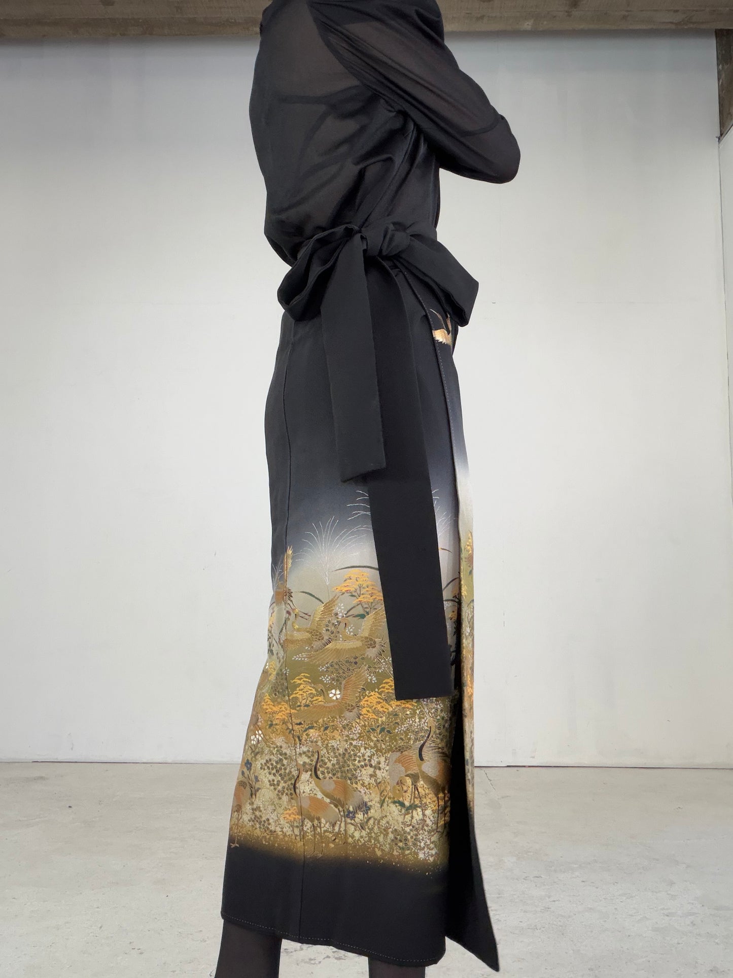 EDO-ZUMA SKIRT UPCYCLED FROM JAPANESE KIMONO "EDO039"