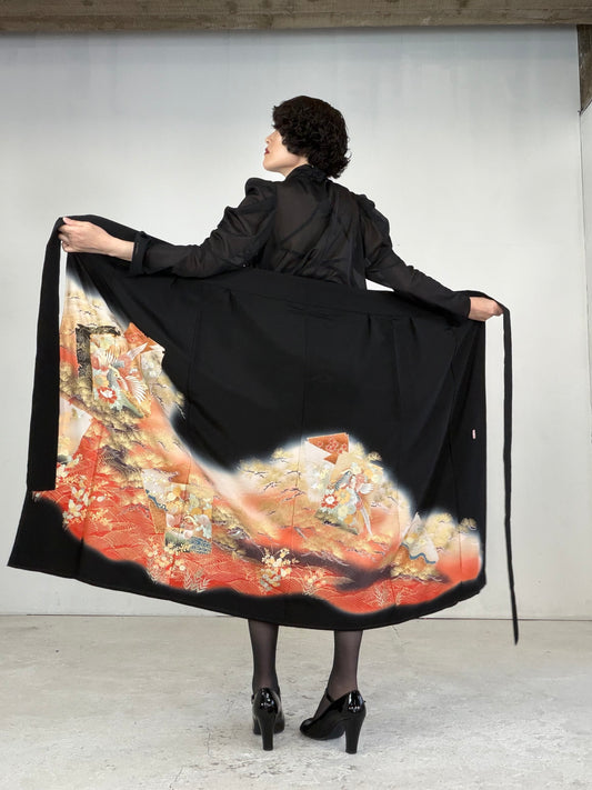 EDO-ZUMA SKIRT UPCYCLED FROM JAPANESE KIMONO "EDO040"