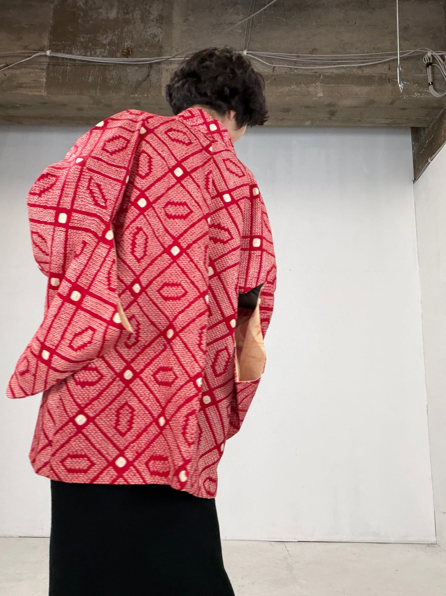 VINTAGE SHIBORI HAORI "red"