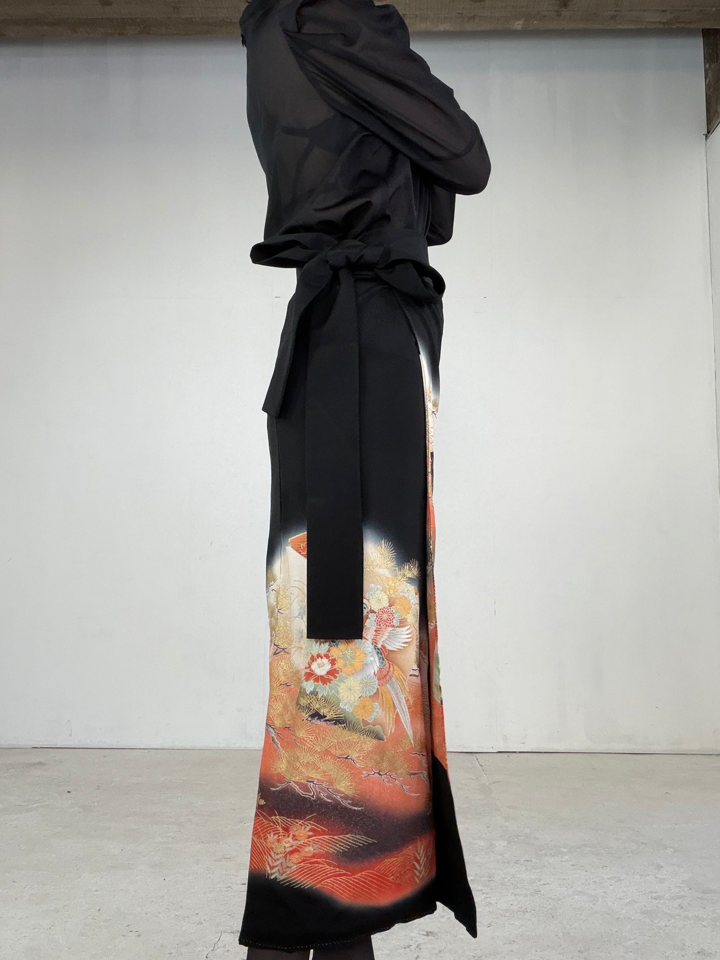 EDO-ZUMA SKIRT UPCYCLED FROM JAPANESE KIMONO "EDO040"
