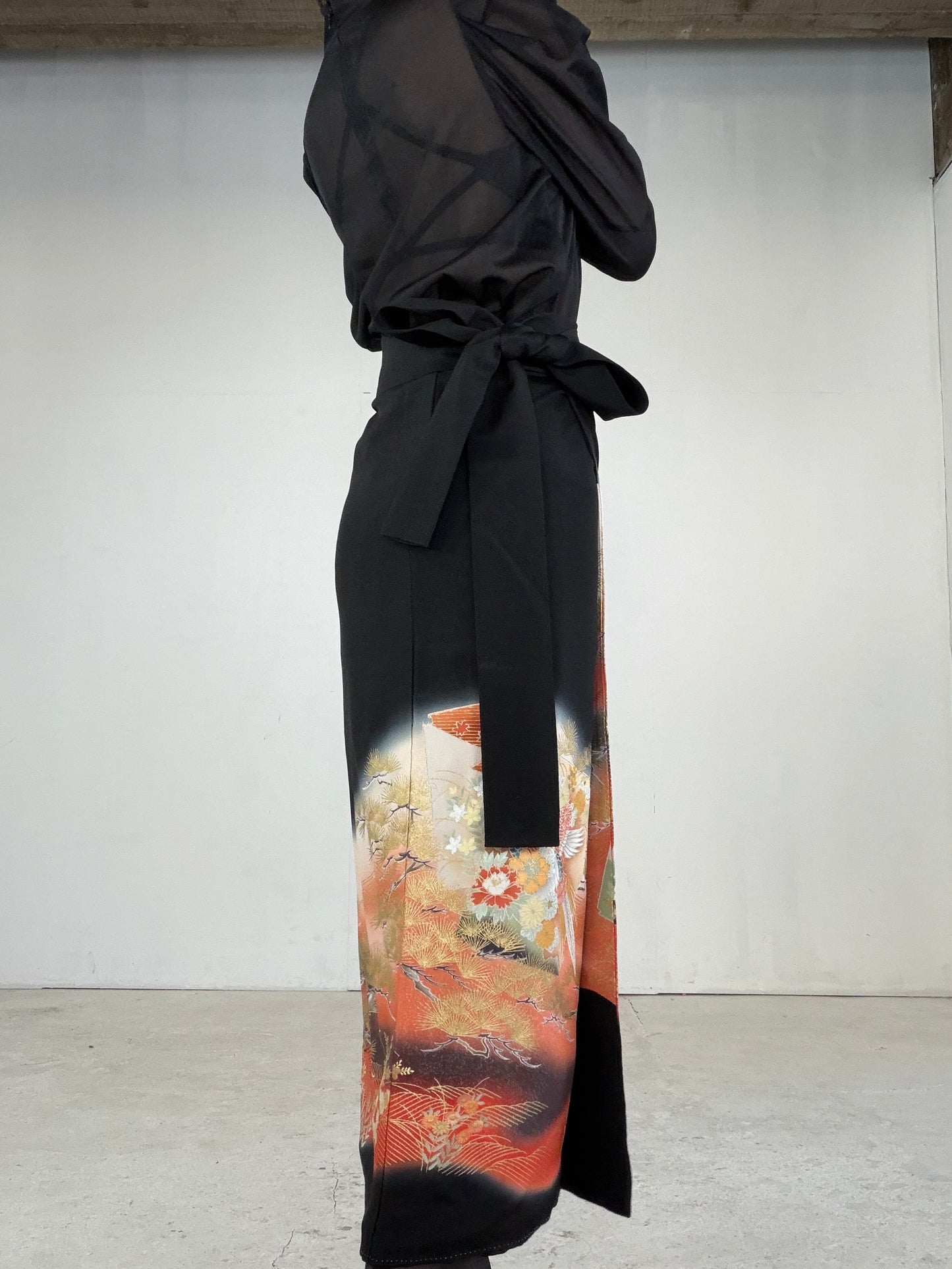 EDO-ZUMA SKIRT UPCYCLED FROM JAPANESE KIMONO "EDO040"