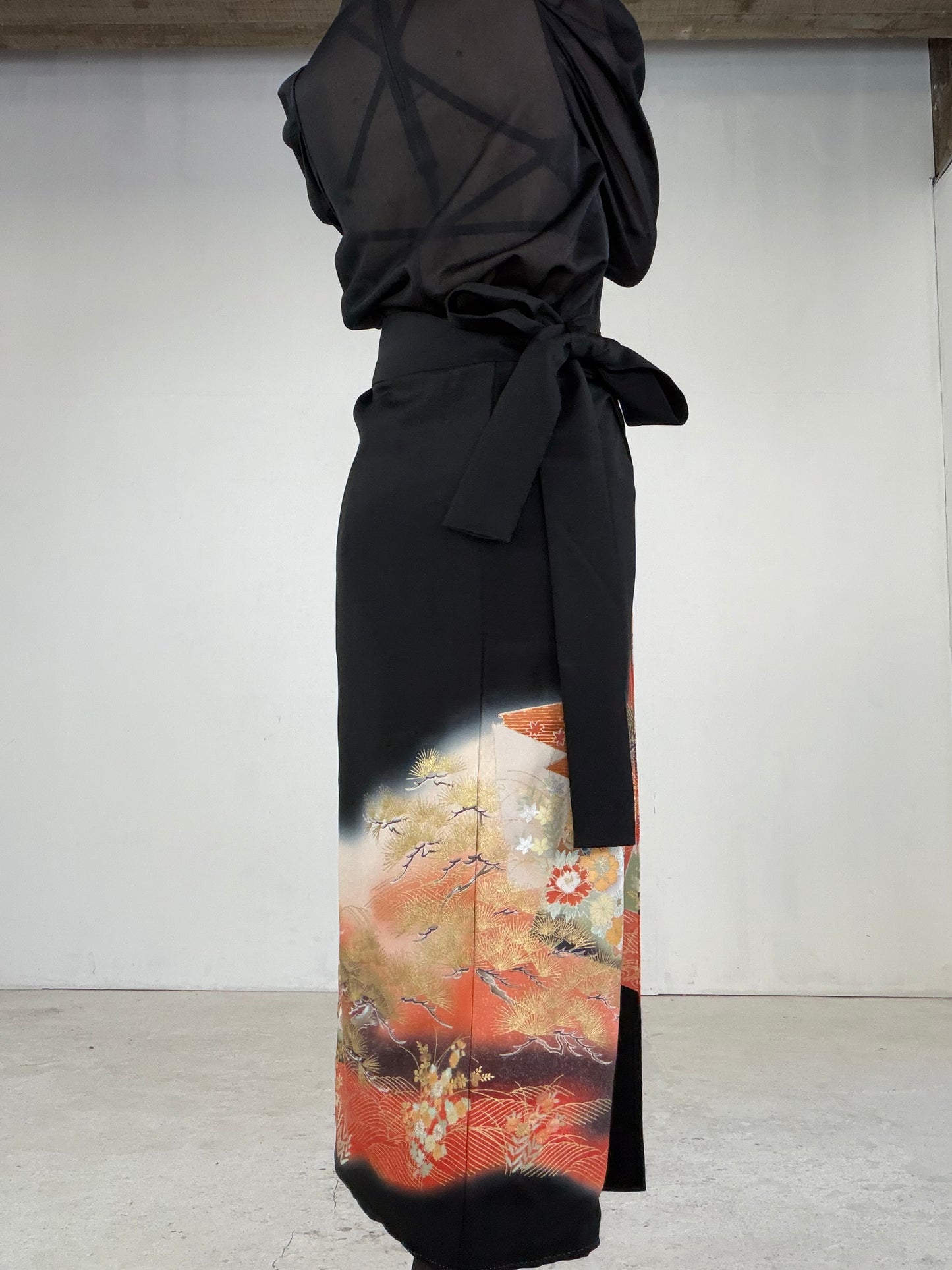 EDO-ZUMA SKIRT UPCYCLED FROM JAPANESE KIMONO "EDO040"