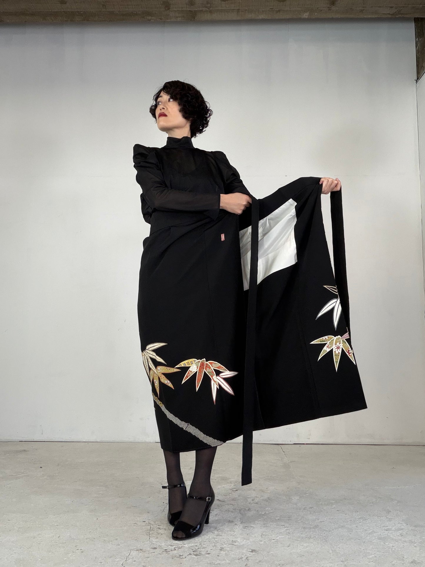 EDO-ZUMA SKIRT UPCYCLED FROM JAPANESE KIMONO "EDO041"