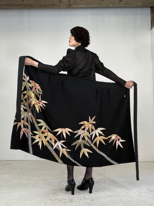 EDO-ZUMA SKIRT UPCYCLED FROM JAPANESE KIMONO "EDO041"