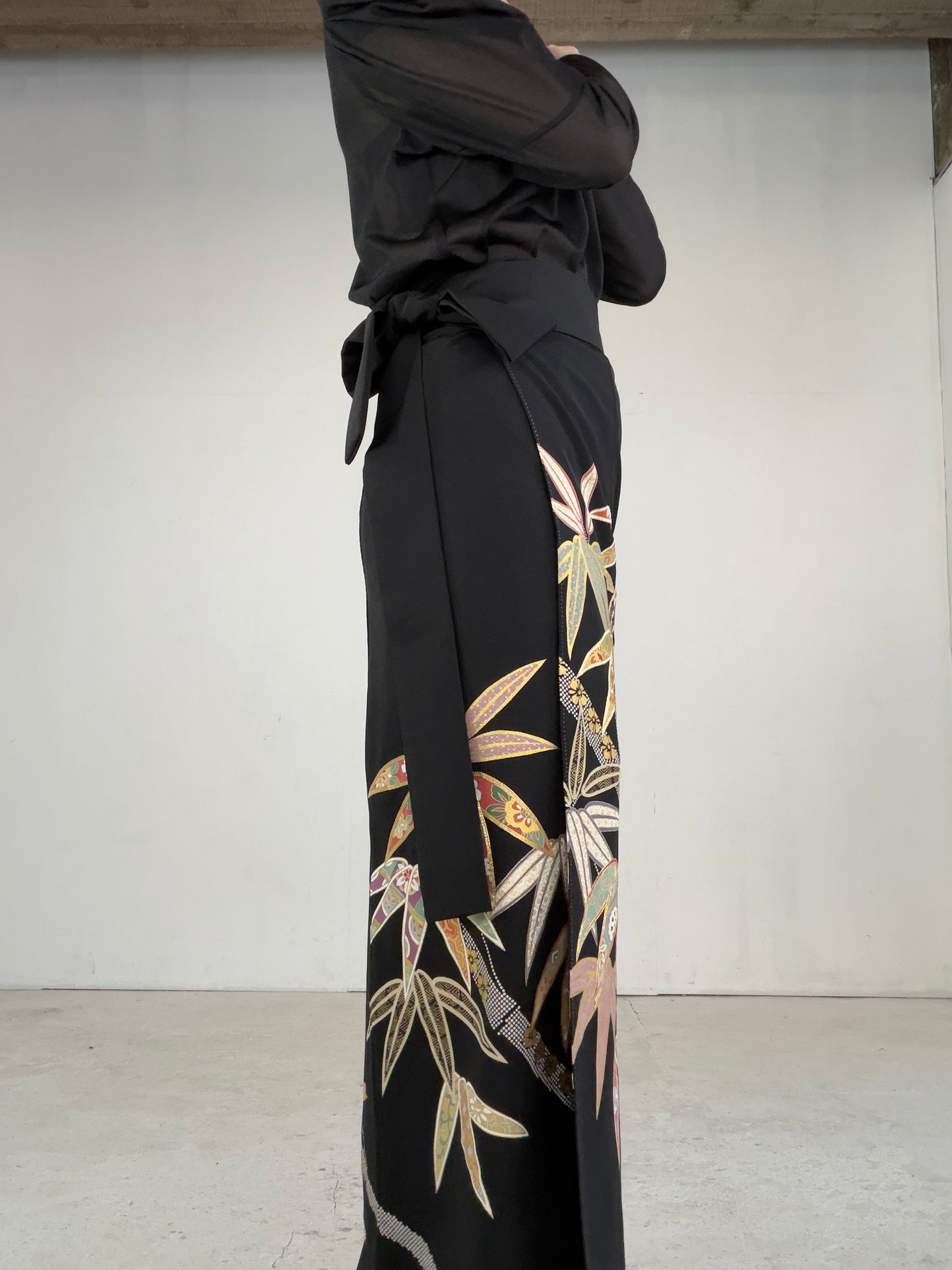 EDO-ZUMA SKIRT UPCYCLED FROM JAPANESE KIMONO "EDO041"