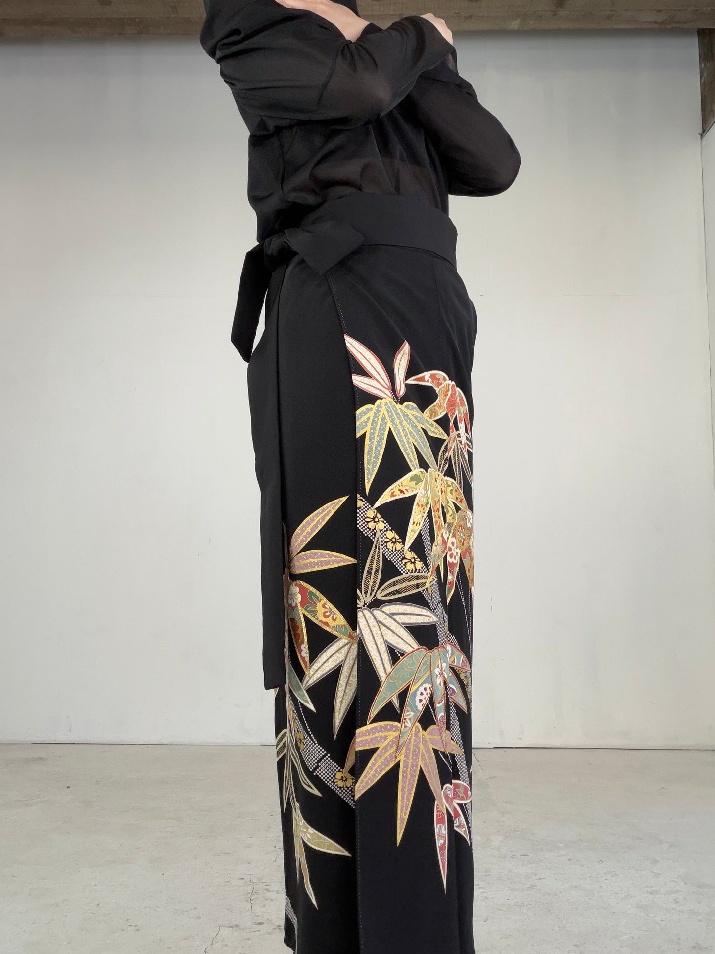 EDO-ZUMA SKIRT UPCYCLED FROM JAPANESE KIMONO "EDO041"