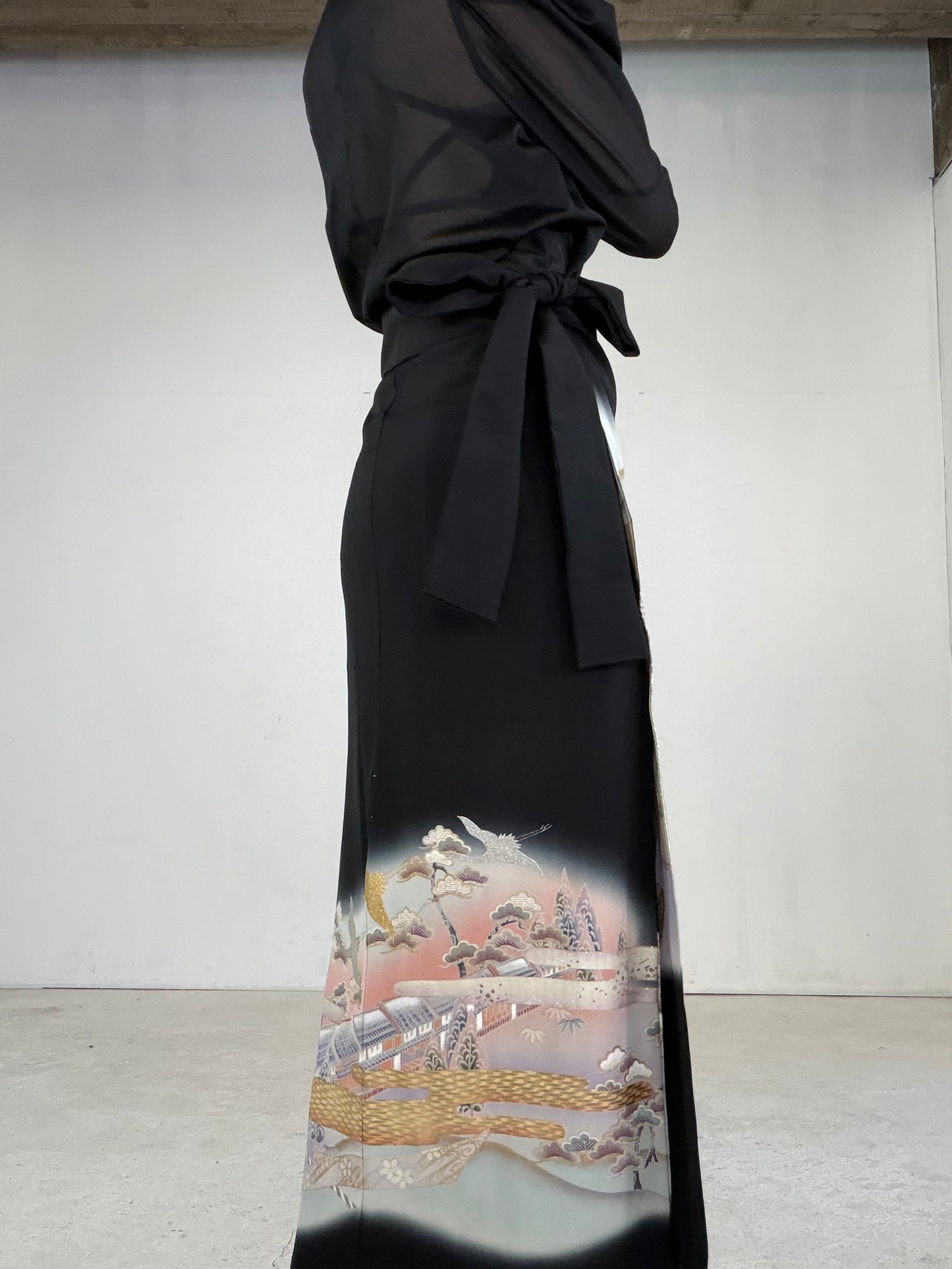 EDO-ZUMA SKIRT UPCYCLED FROM JAPANESE KIMONO "EDO042"