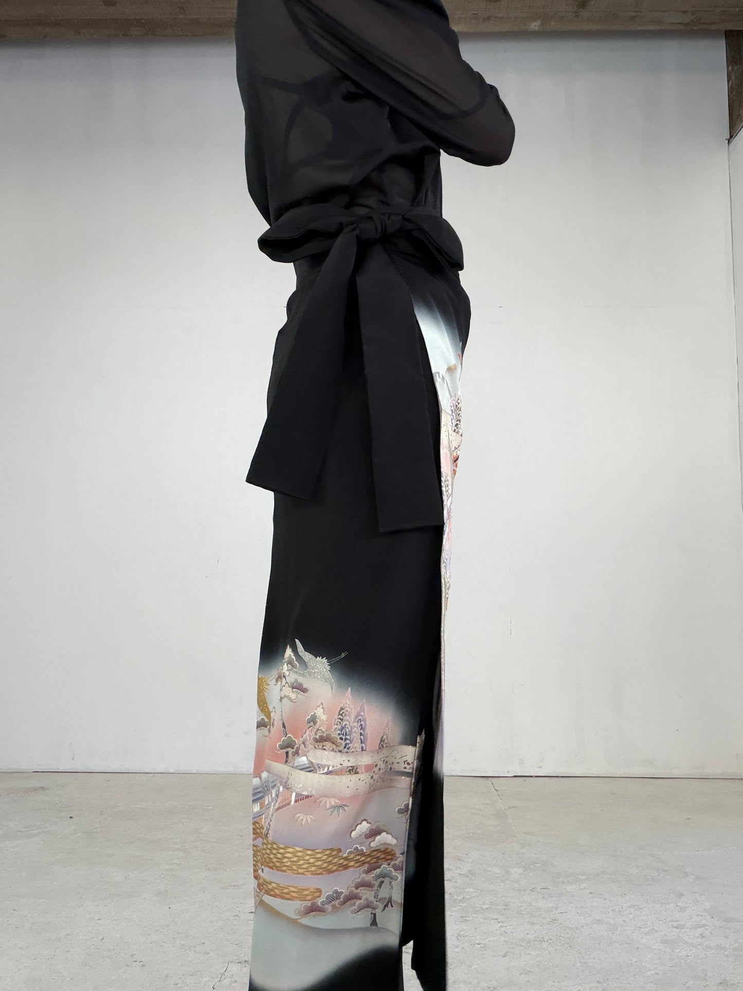 EDO-ZUMA SKIRT UPCYCLED FROM JAPANESE KIMONO "EDO042"